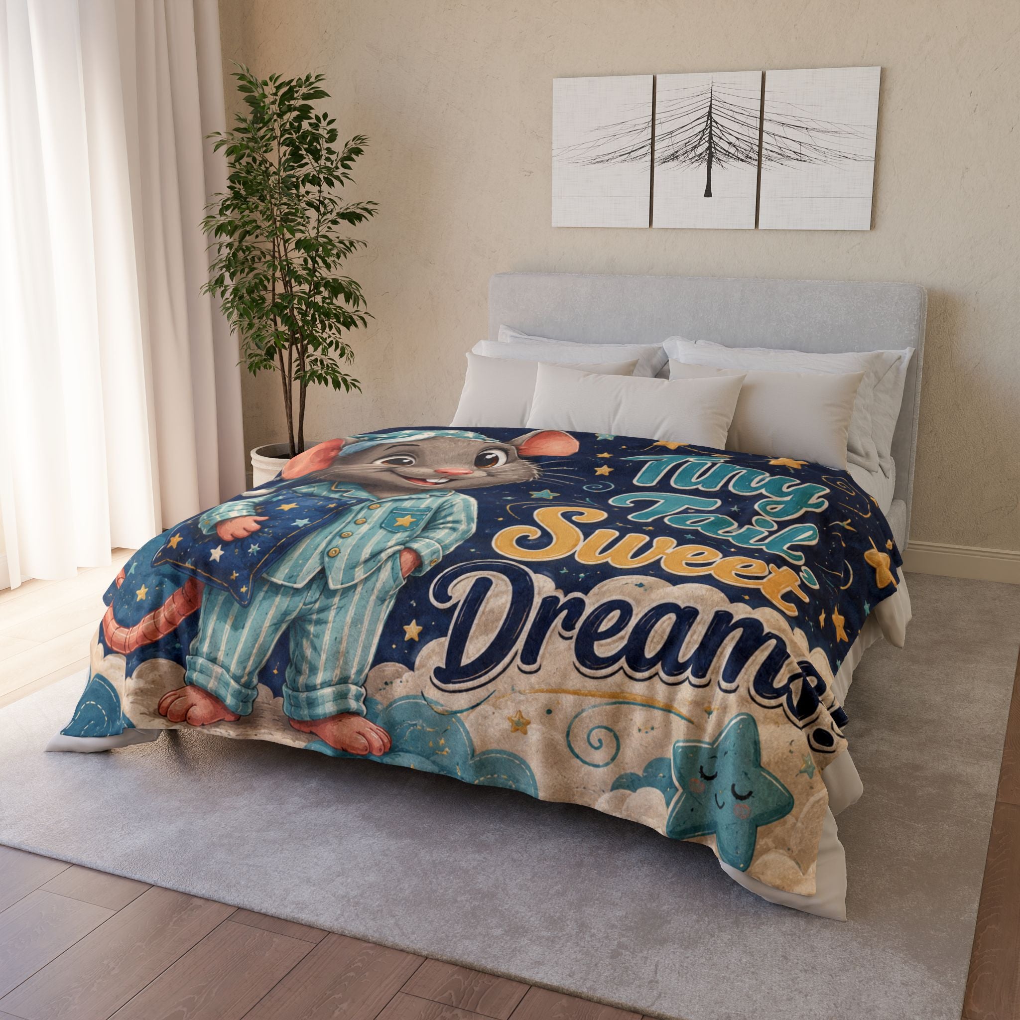 “Tiny Tail Sweet Dreams” Plush Blanket