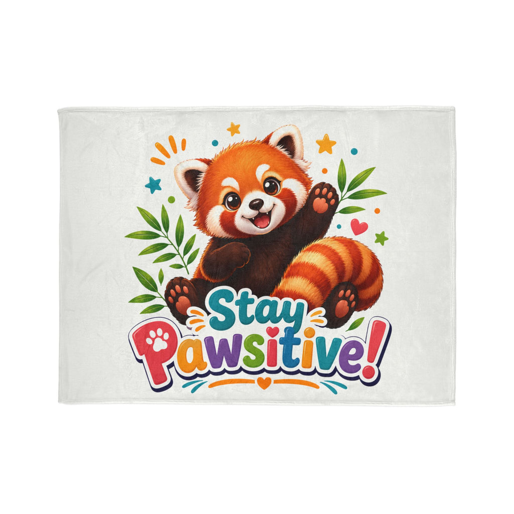 Stay Pawsitive Red Panda Blanket | Cute Animal Throw, Kids Cozy Plush