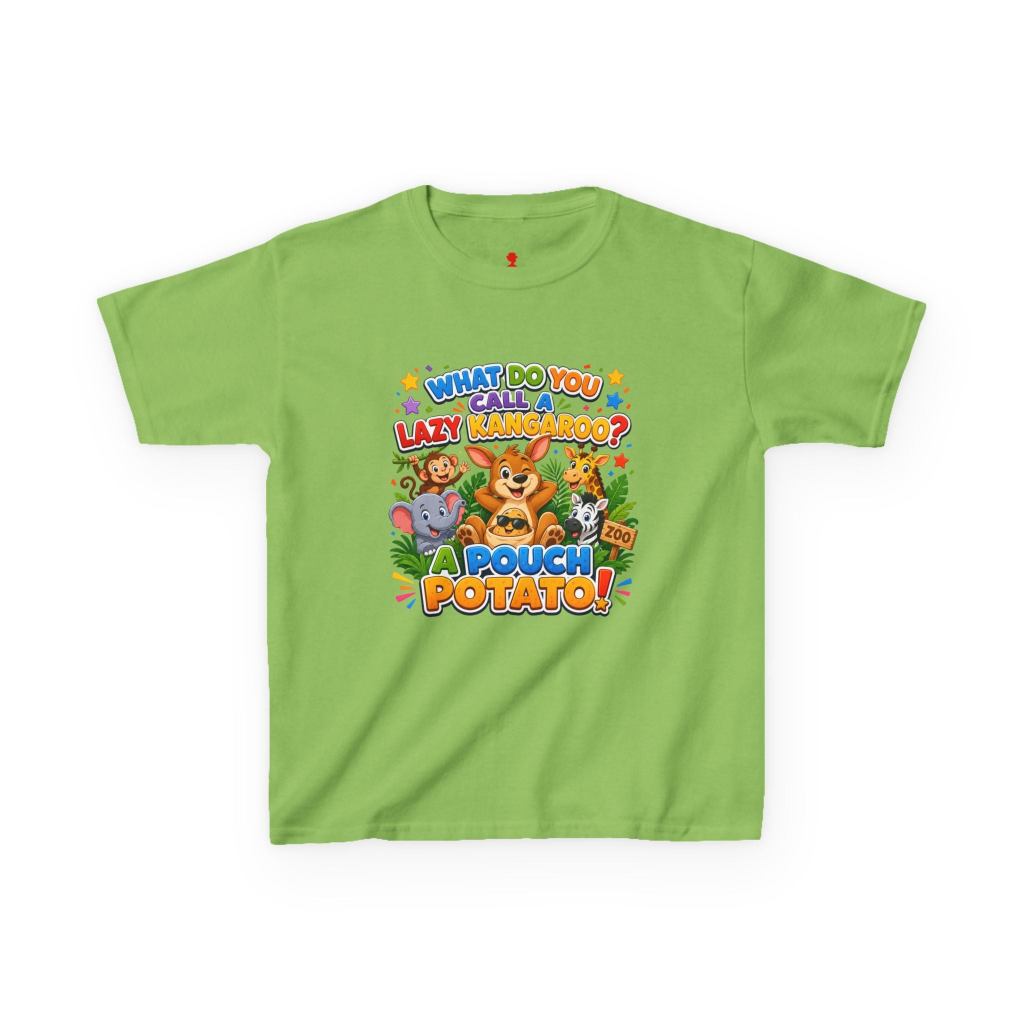 Lazy Kangaroo Pouch Potato Kids T-Shirt | Cute Animal Nursery Tee