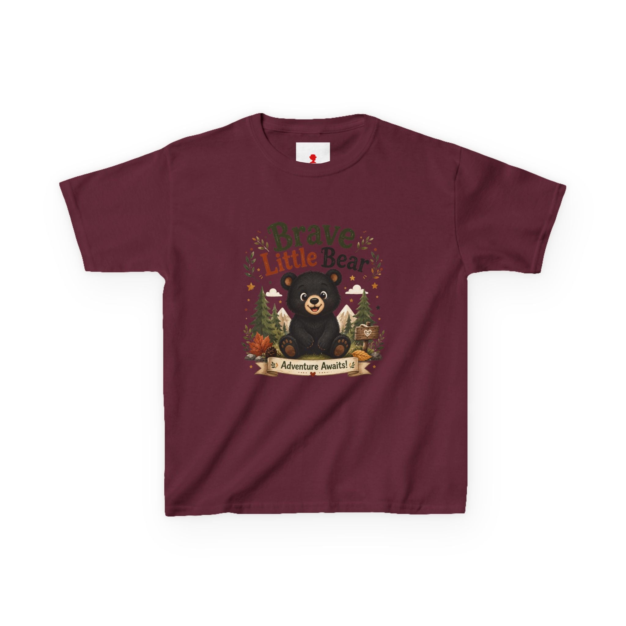 Kids Tee — "Brave Little Bear" Adventure Graphic Shirt