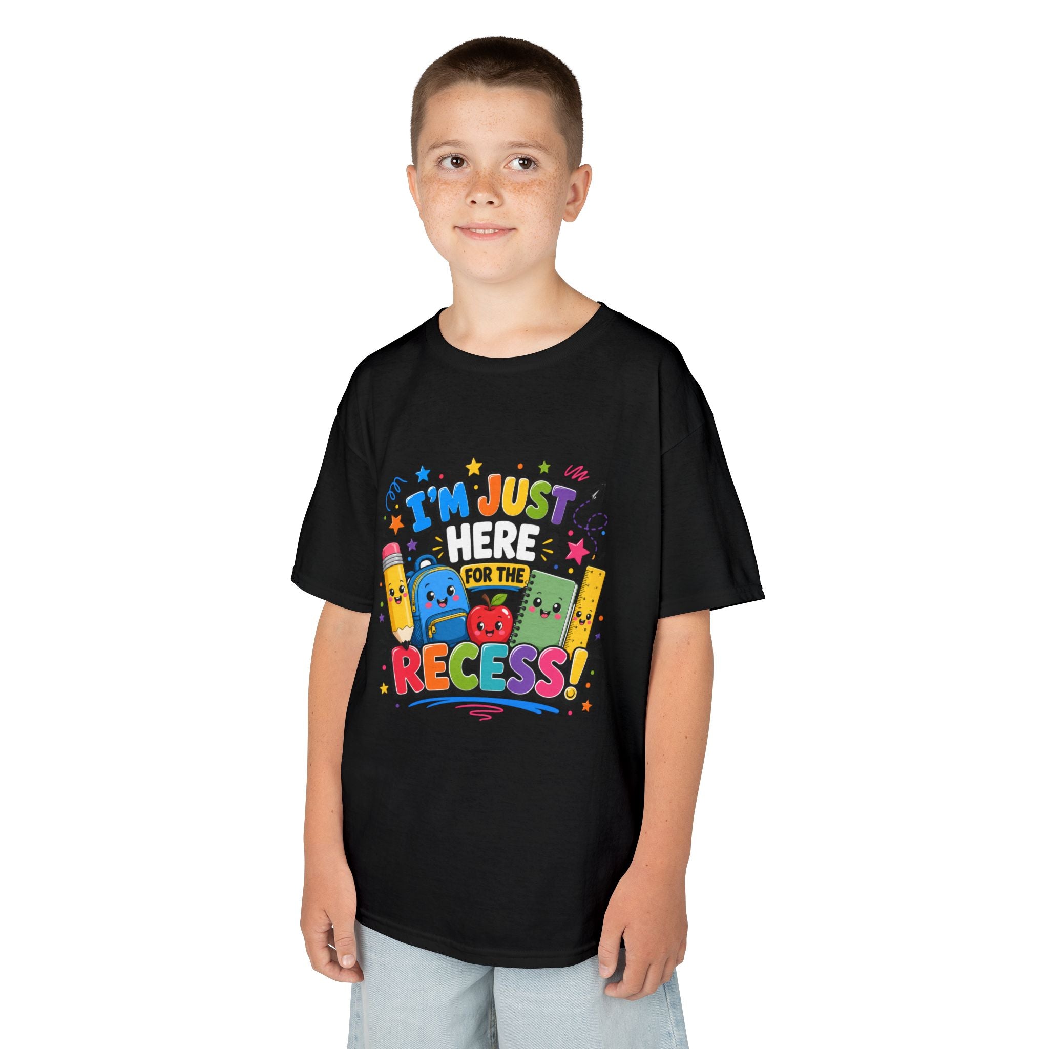I'm Just Here for Recess Kids T-Shirt | Playful School Graphic Tee