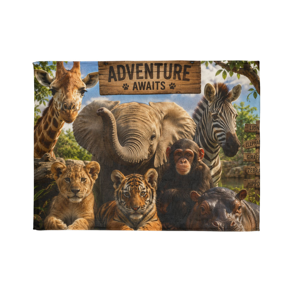 Adventure Awaits Animal Safari Blanket