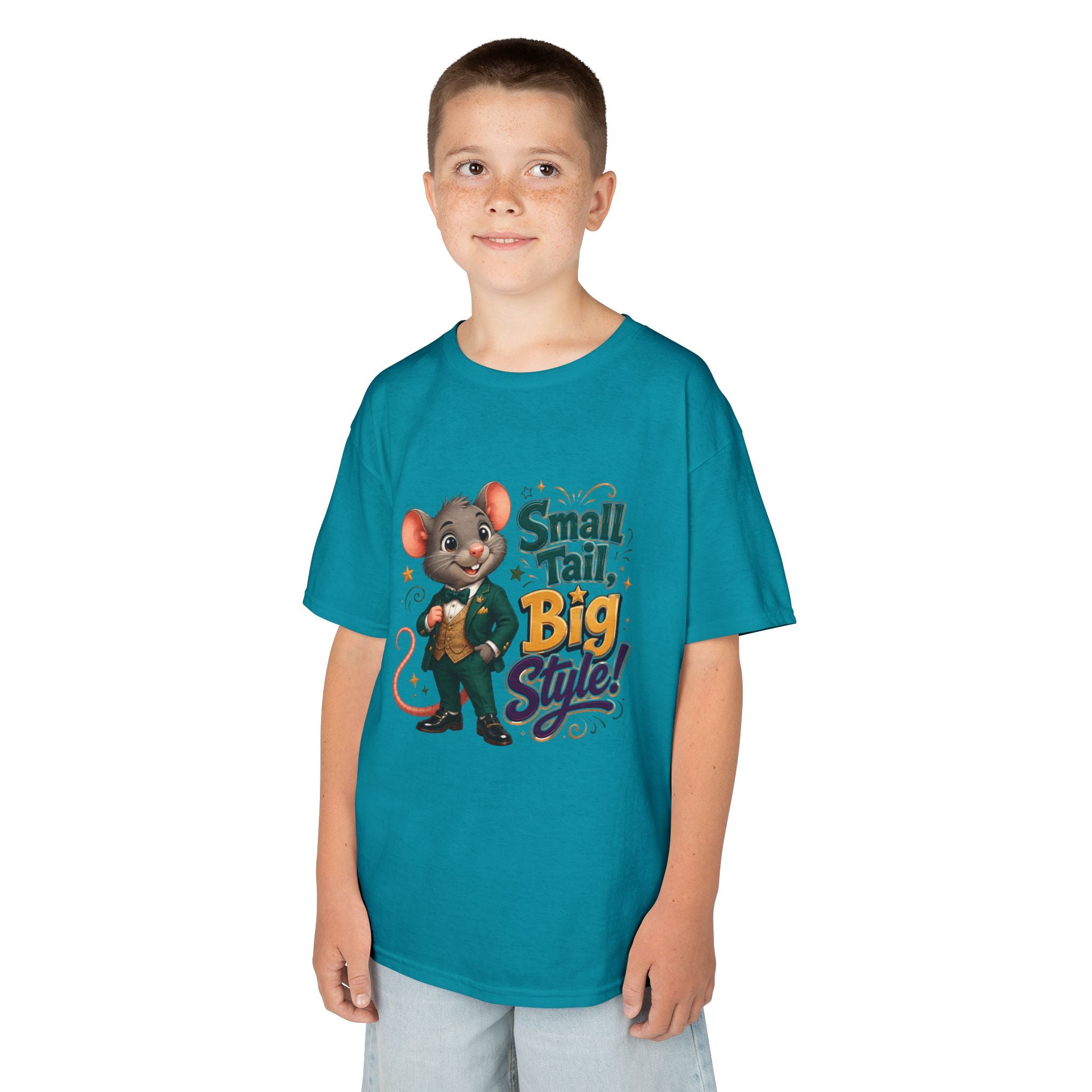 Kids T-Shirt — “Small Tail, Big Style!” Cartoon Mouse Graphic Tee