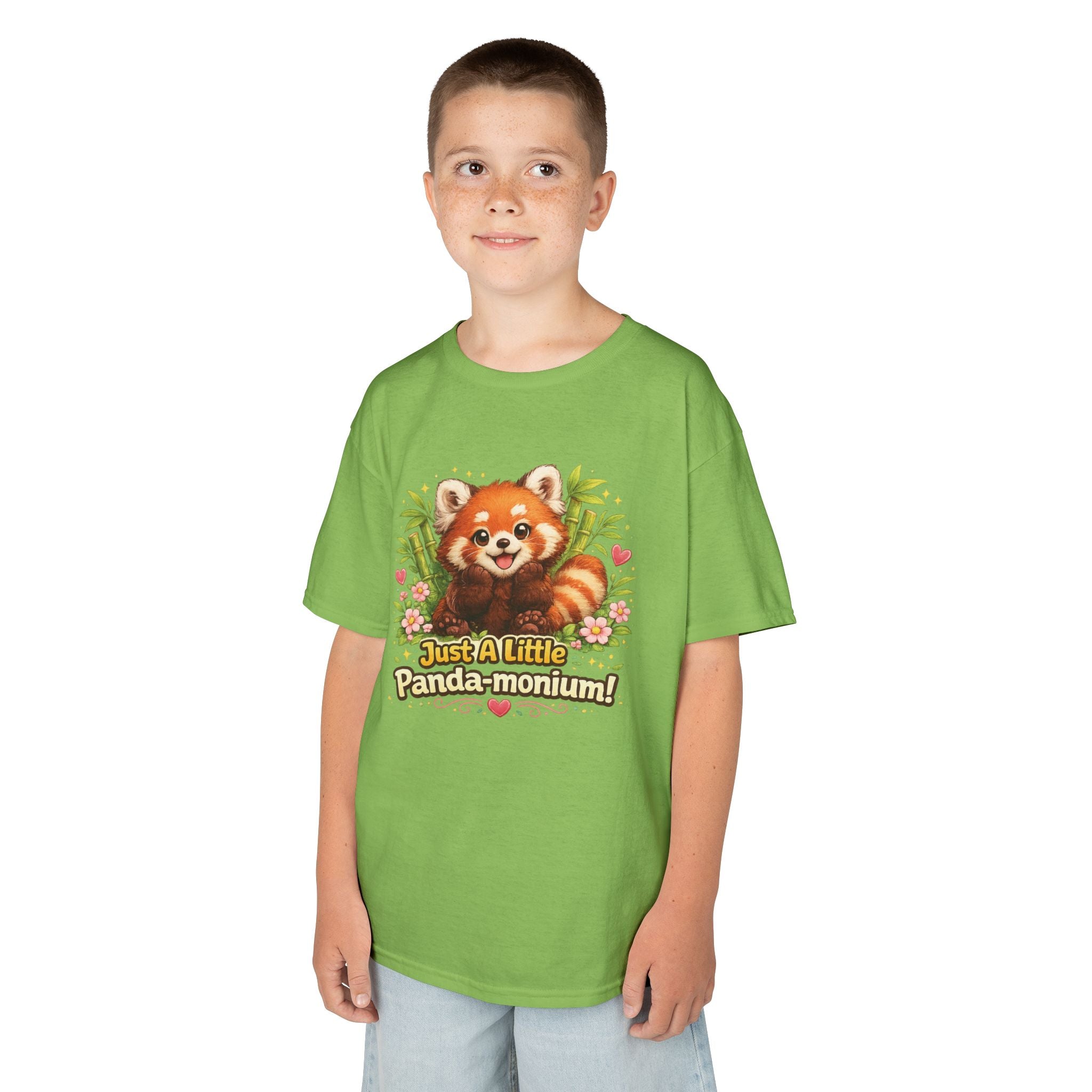 Red Panda Illustration Kids T-Shirt | "Just A Little Panda-monium"
