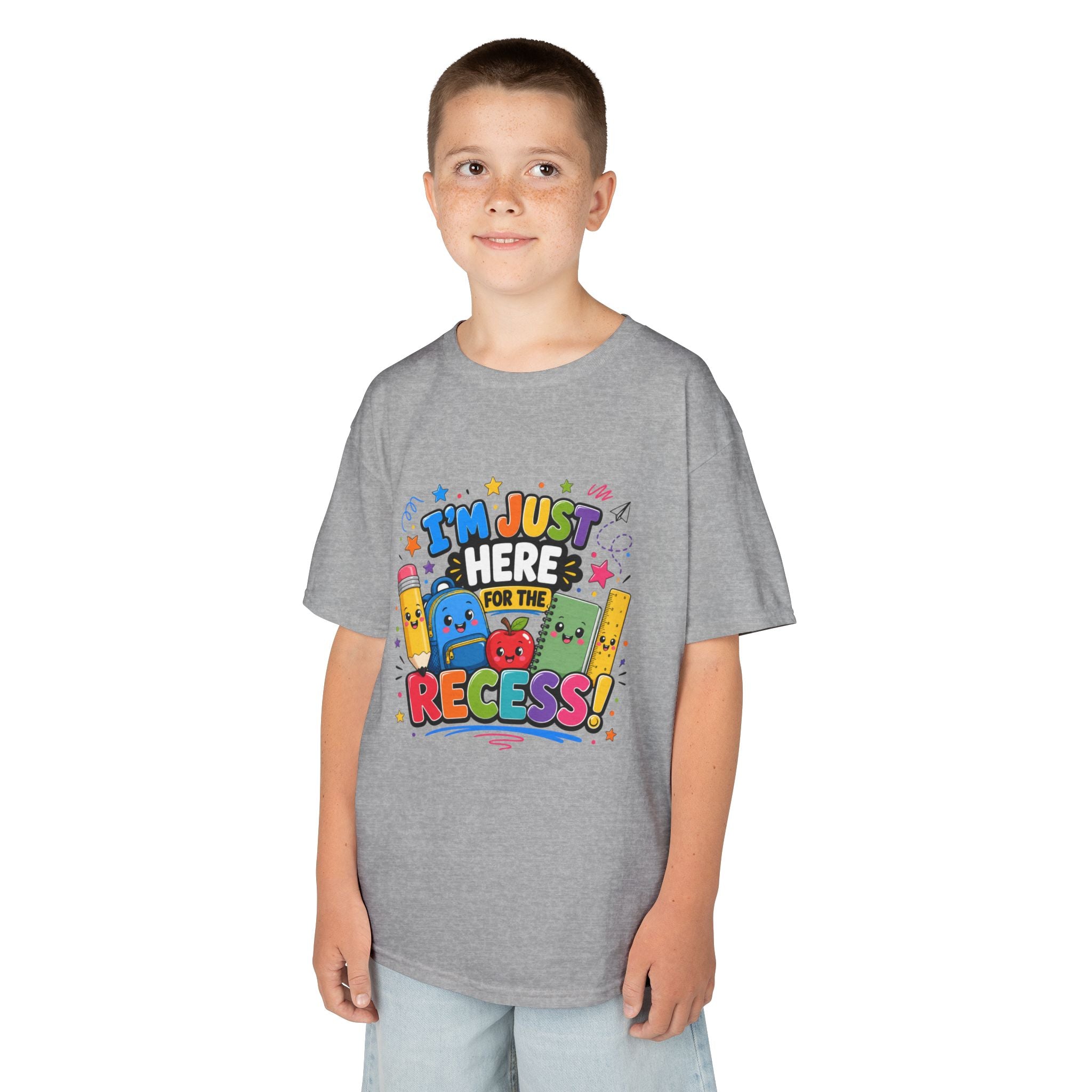 I'm Just Here for Recess Kids T-Shirt | Playful School Graphic Tee