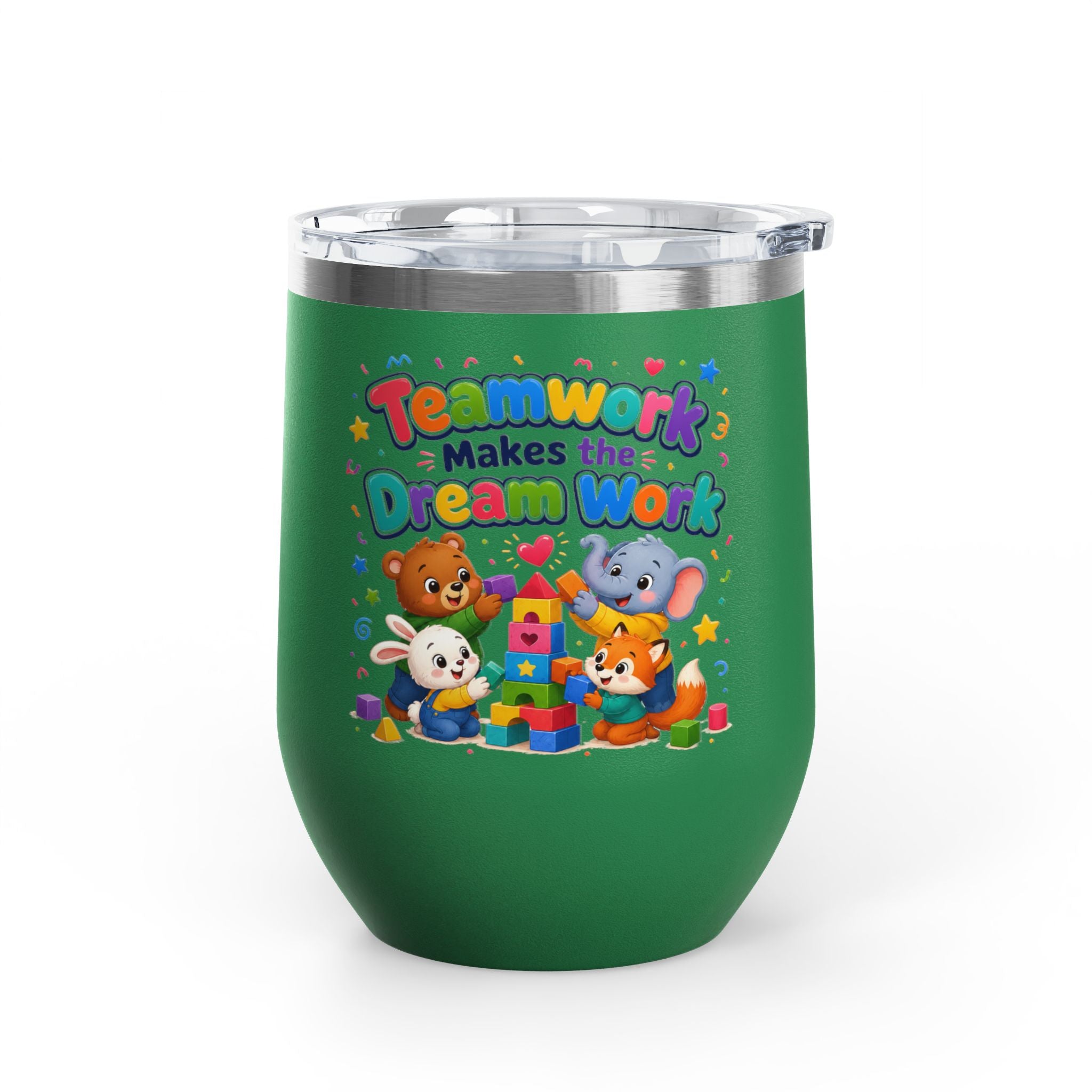 "Teamwork Makes the Dream Work" Kids Animal Stack 12oz
