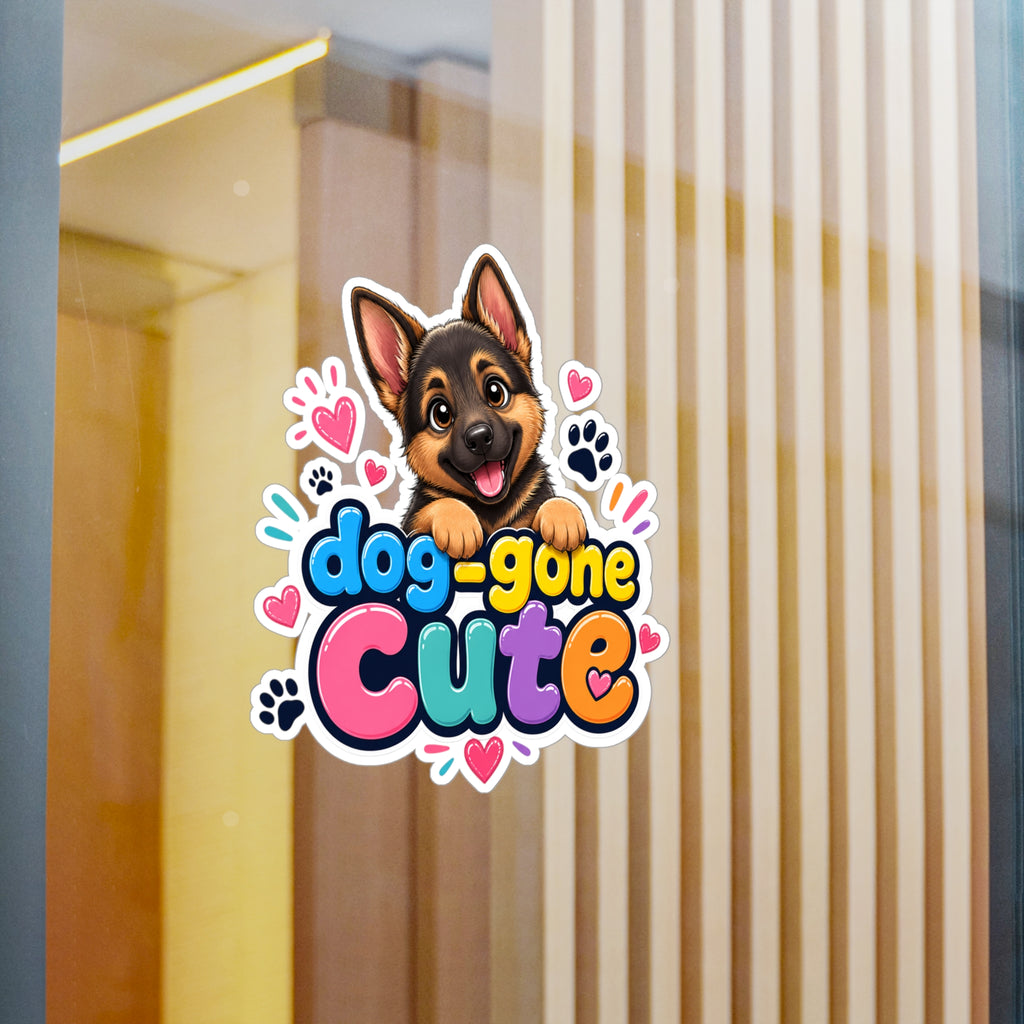 Dog-Gone Cute German Shepherd Sticker — Kiss-Cut Vinyl Decal for Laptops, Cars & Water Bottles