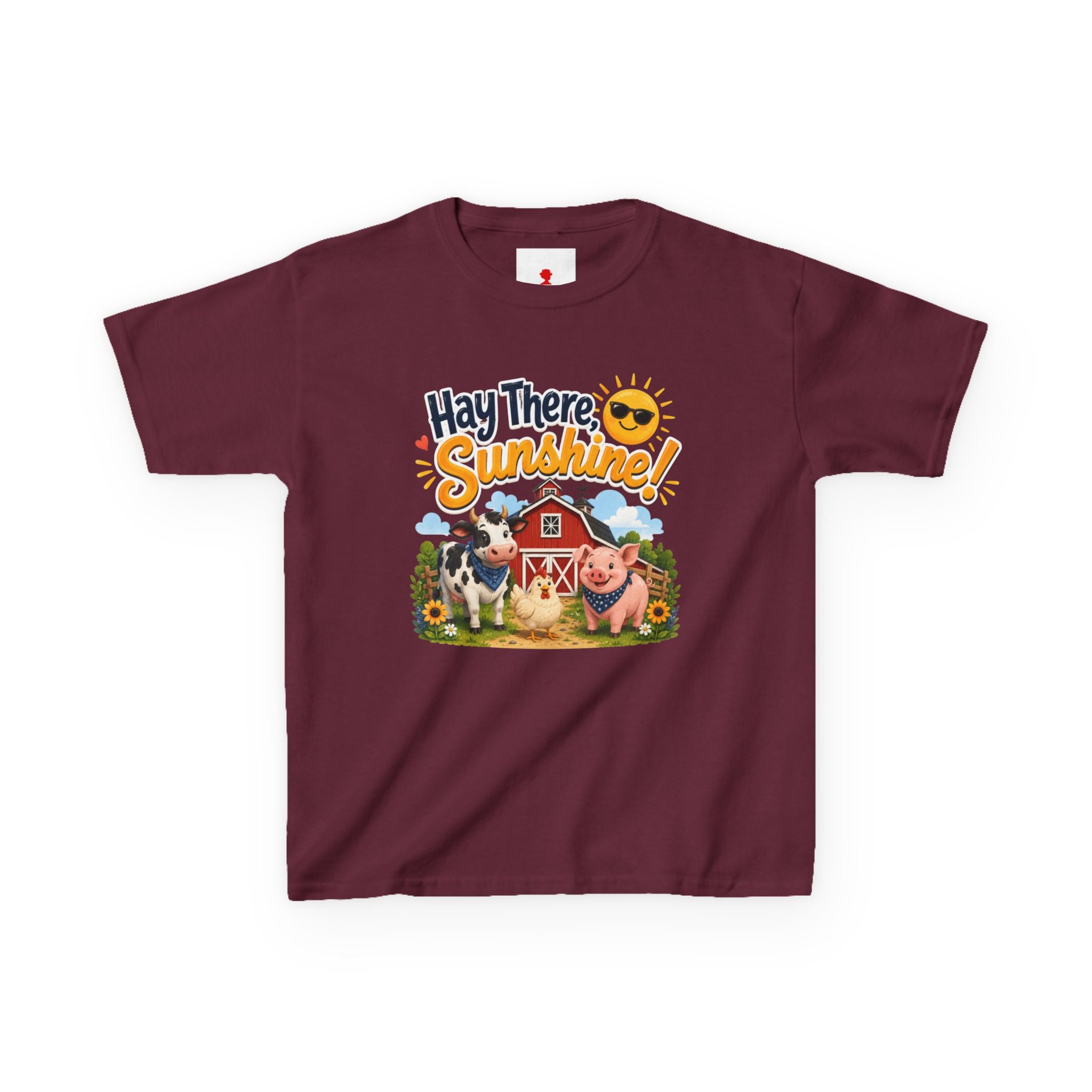 Kids Tee — "Hay There, Sunshine!" Farm Animal Graphic