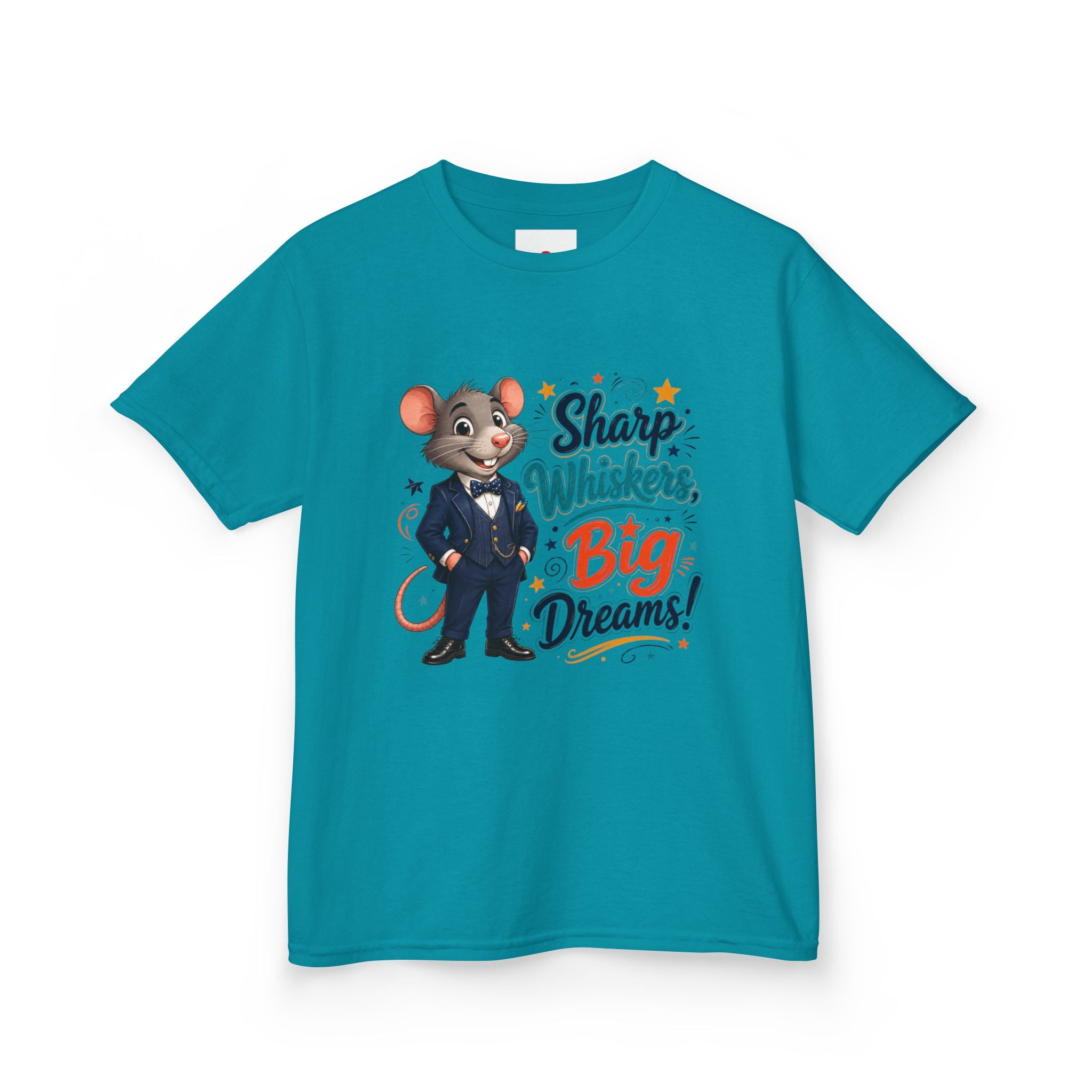 Kids Tee — "Sharp Whiskers, Big Dreams" Mouse Graphic