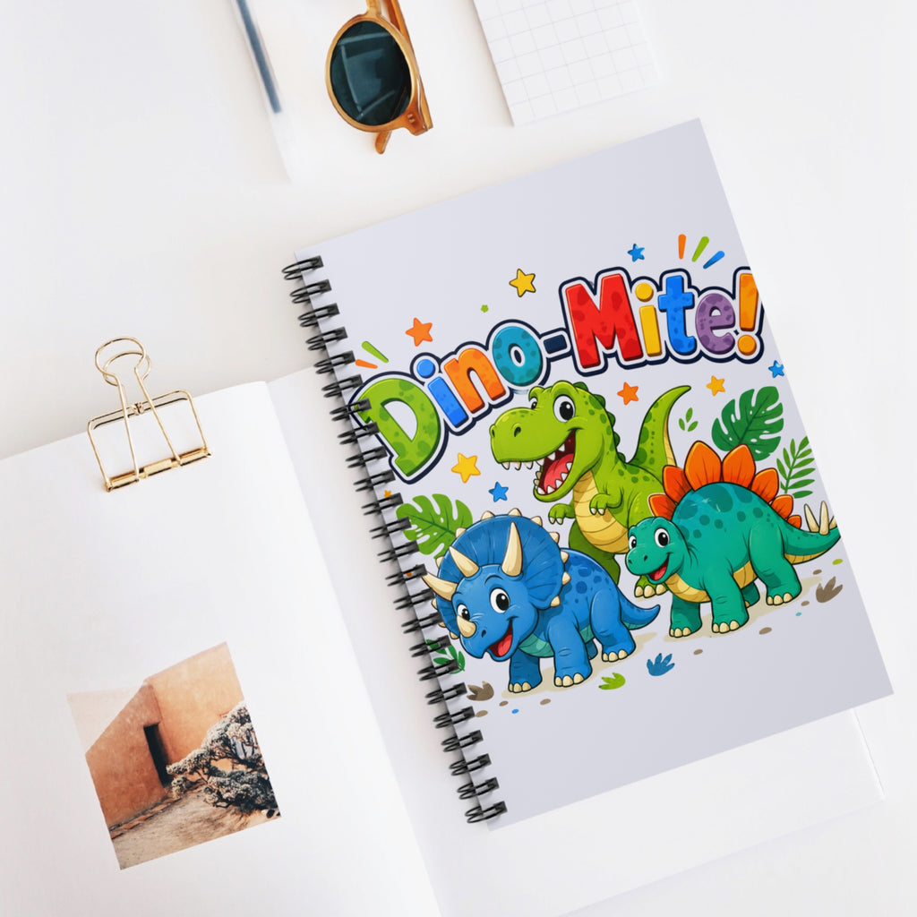Dino-Mite! Kids Spiral Notebook — Cute Dinosaur Ruled Journal for School & Notes