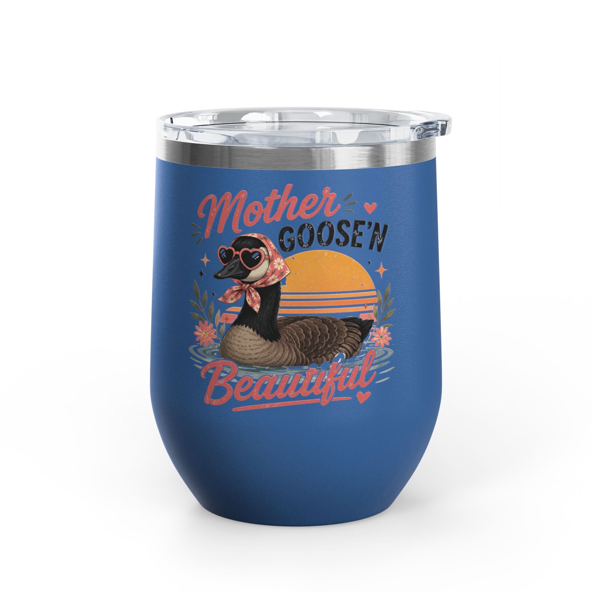 "Mother Goose'n Beautiful" Floral Canada Goose Tumbler, 12oz