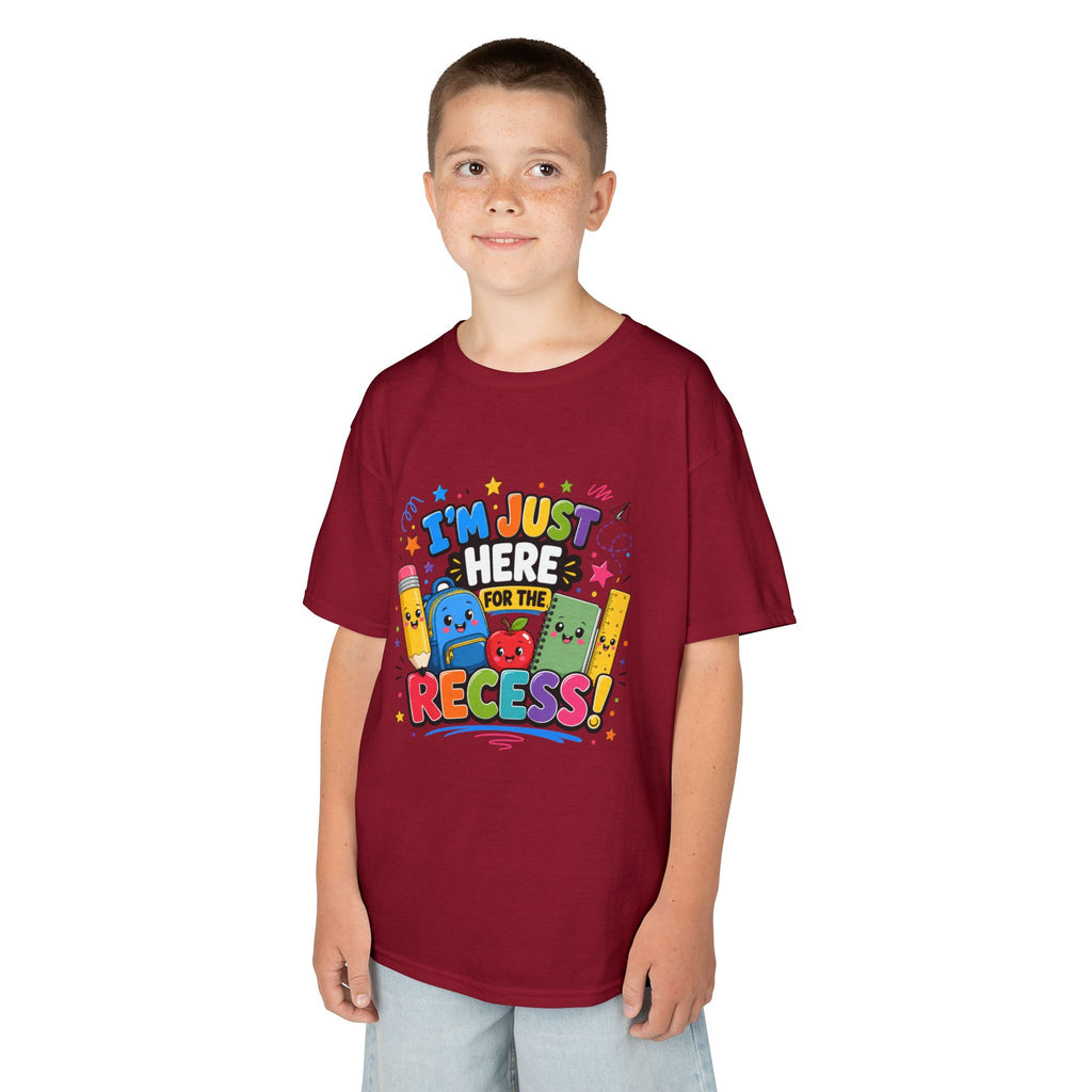I'm Just Here for Recess Kids T-Shirt | Playful School Graphic Tee