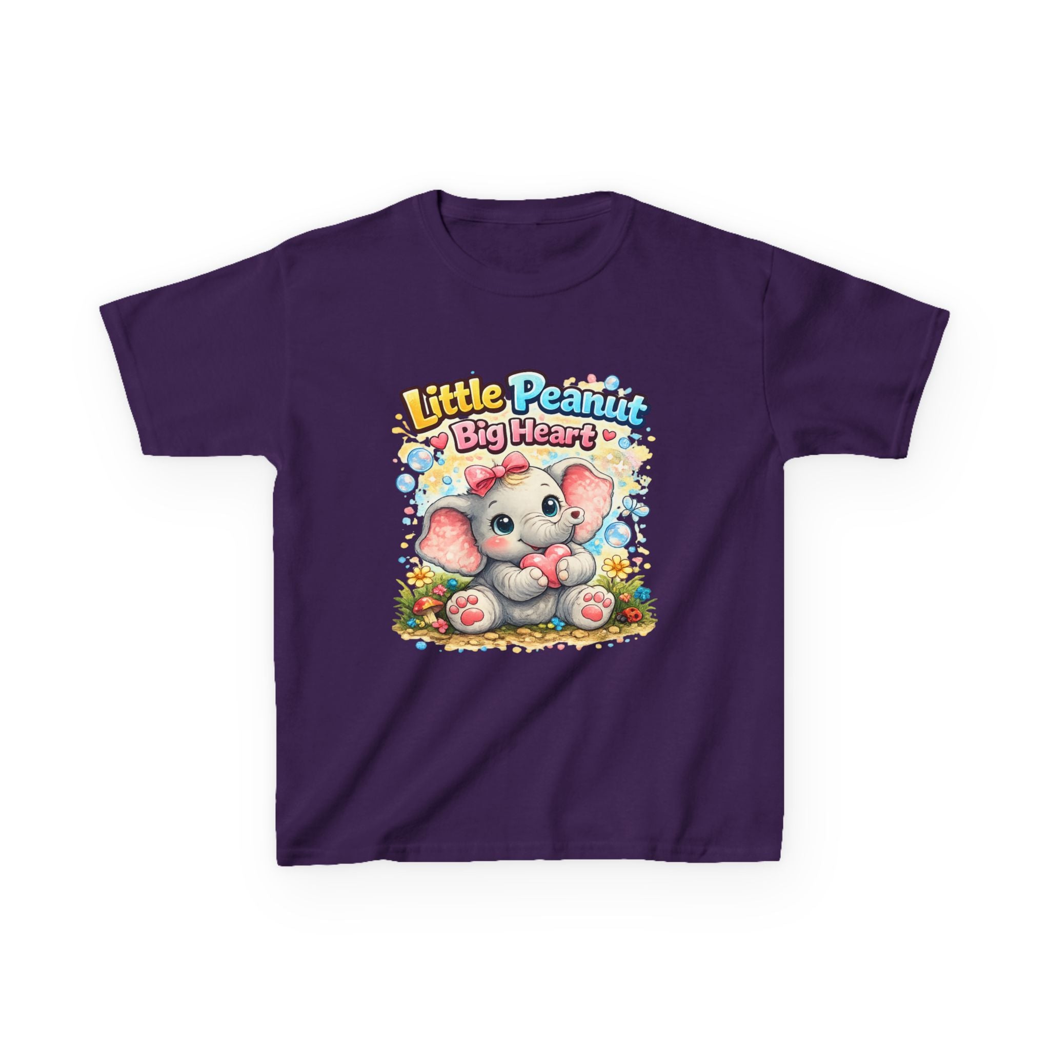 Kids Tee — "Little Peanut Big Heart" Cute Baby Elephant Shirt for Toddlers