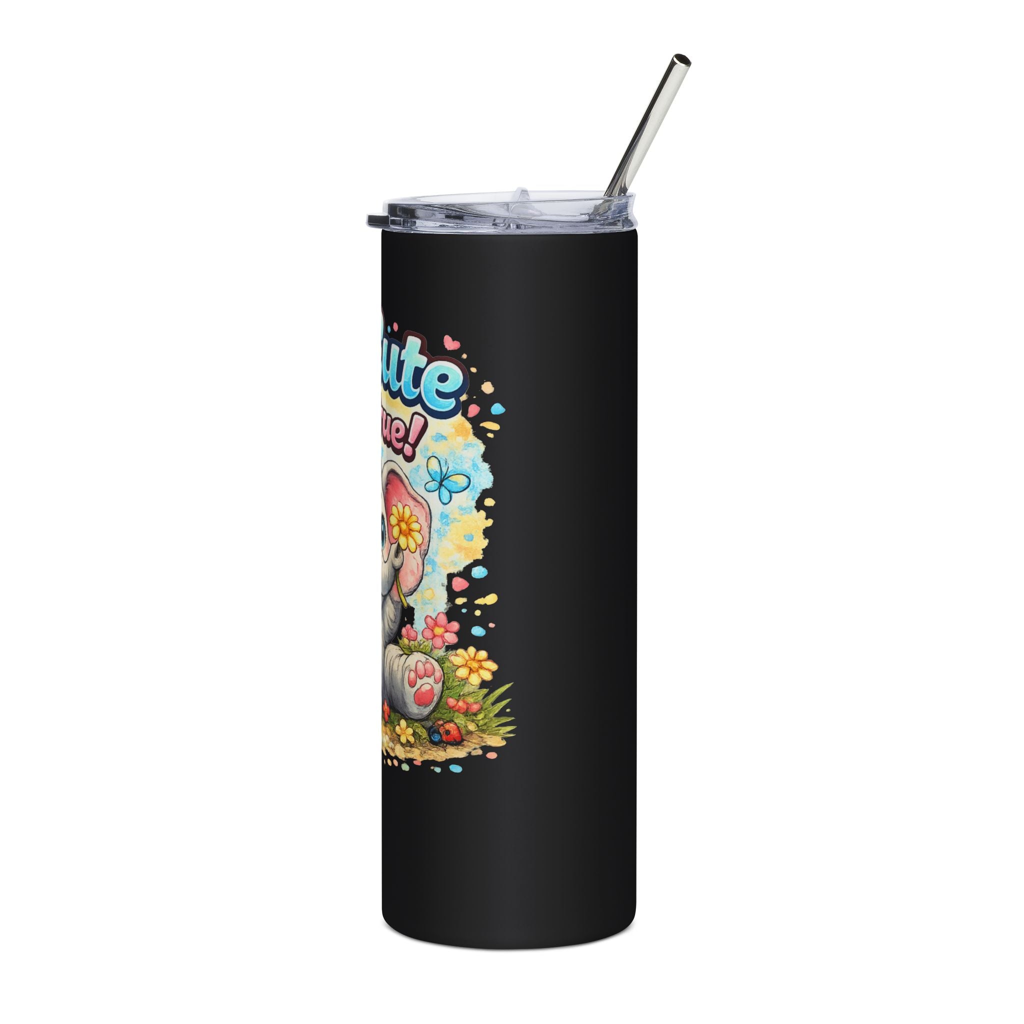 20oz Stainless Tumbler — "Too Cute to Be True" Baby Elephant Travel Cup
