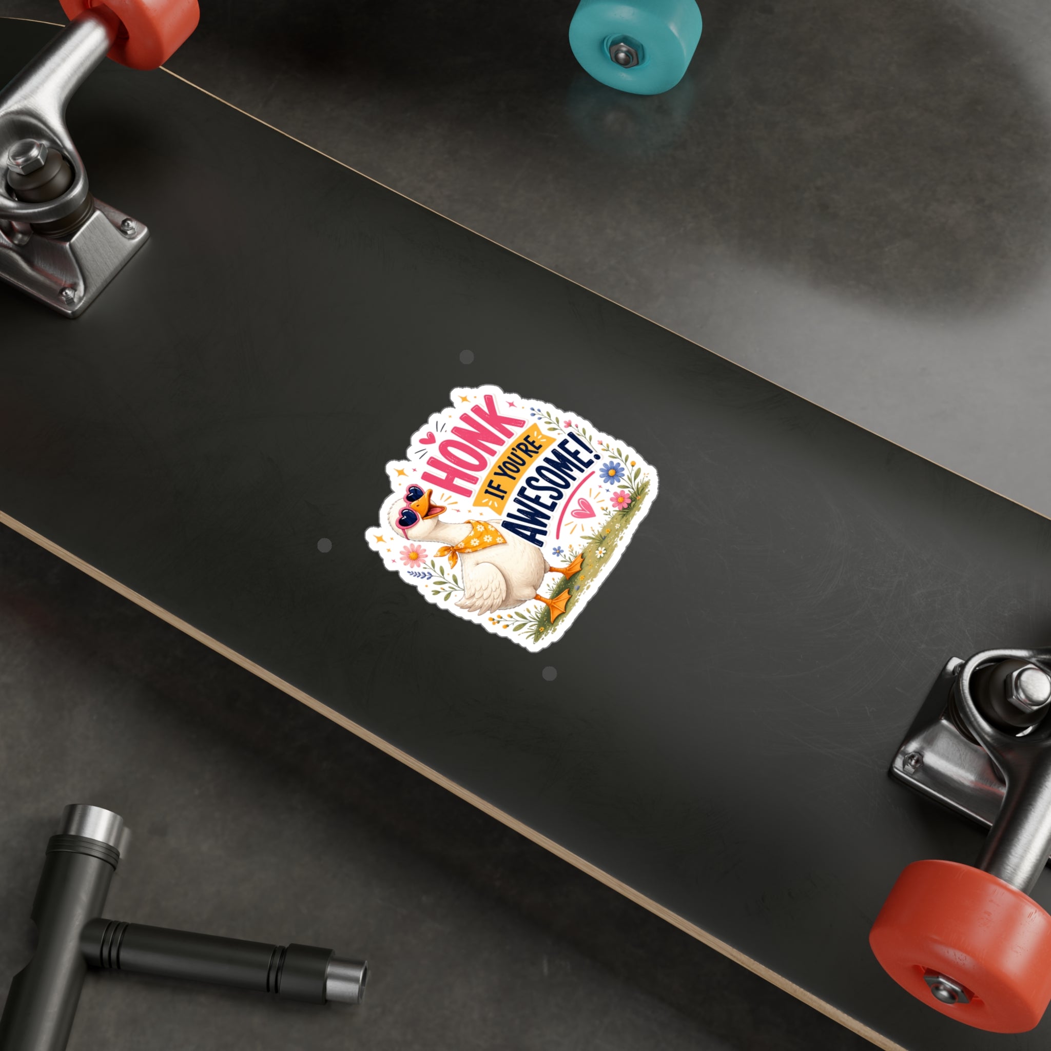 Sticker — "Honk If You’re Awesome" Cute Goose Vinyl Decal