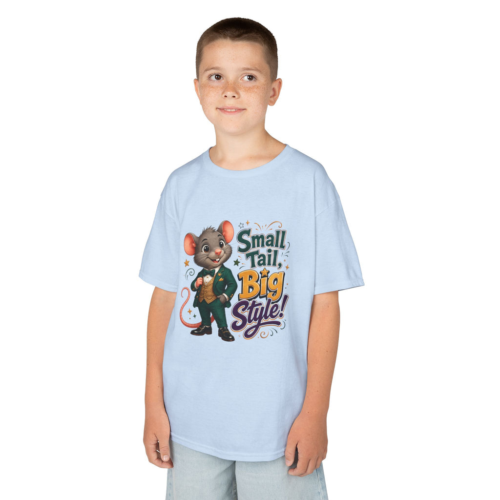 Kids T-Shirt — “Small Tail, Big Style!” Cartoon Mouse Graphic Tee