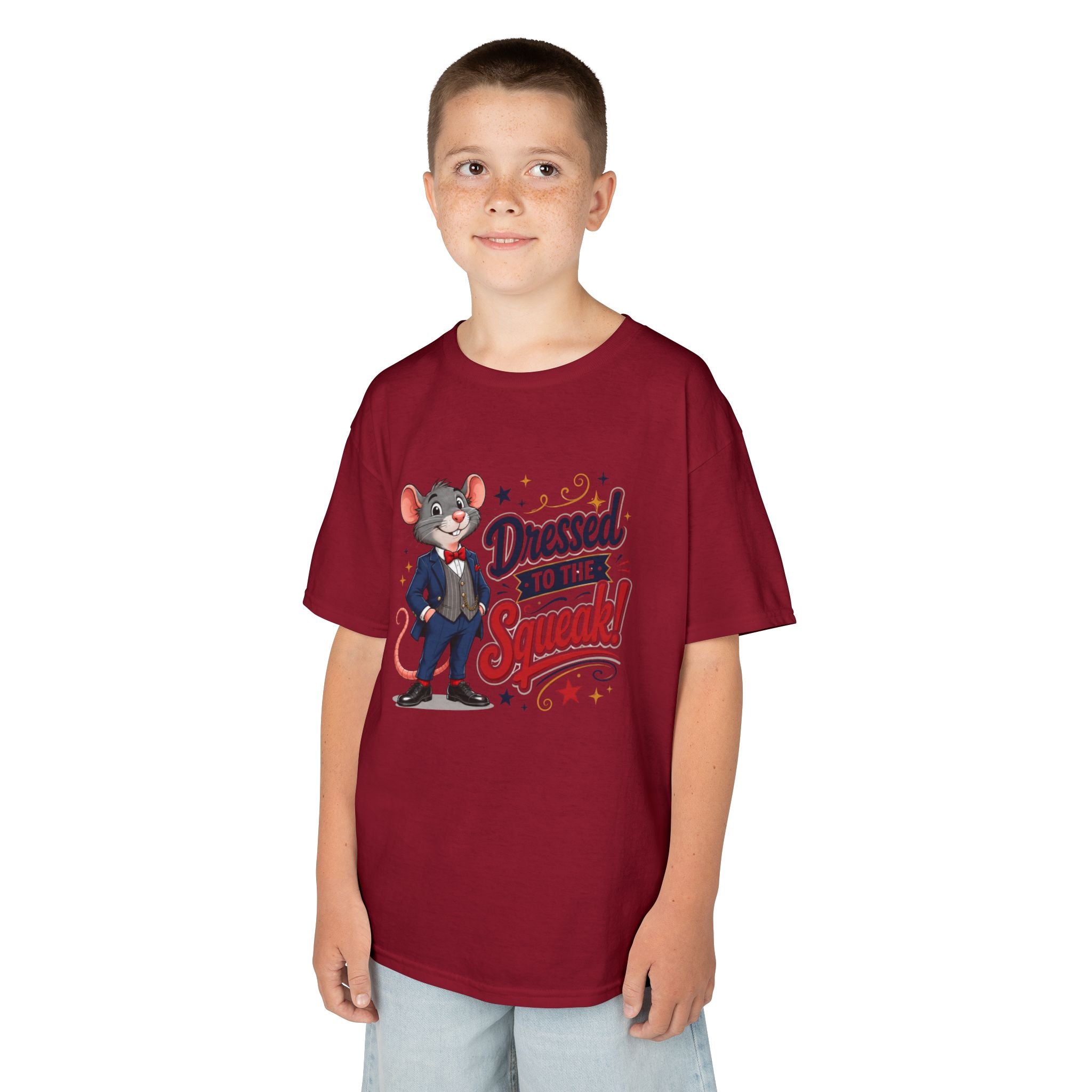 Kids Tee — "Dressed to the Squeak" Cartoon Mouse Graphic