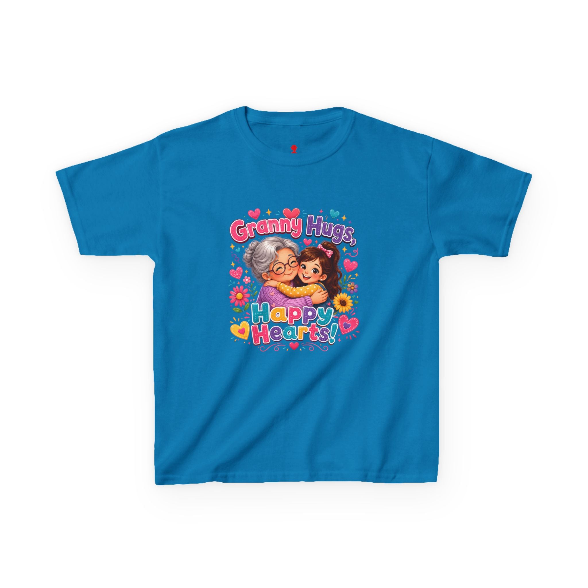 Granny Hugs Happy Hearts Tee | Grandma Grandchild Cute Illustration