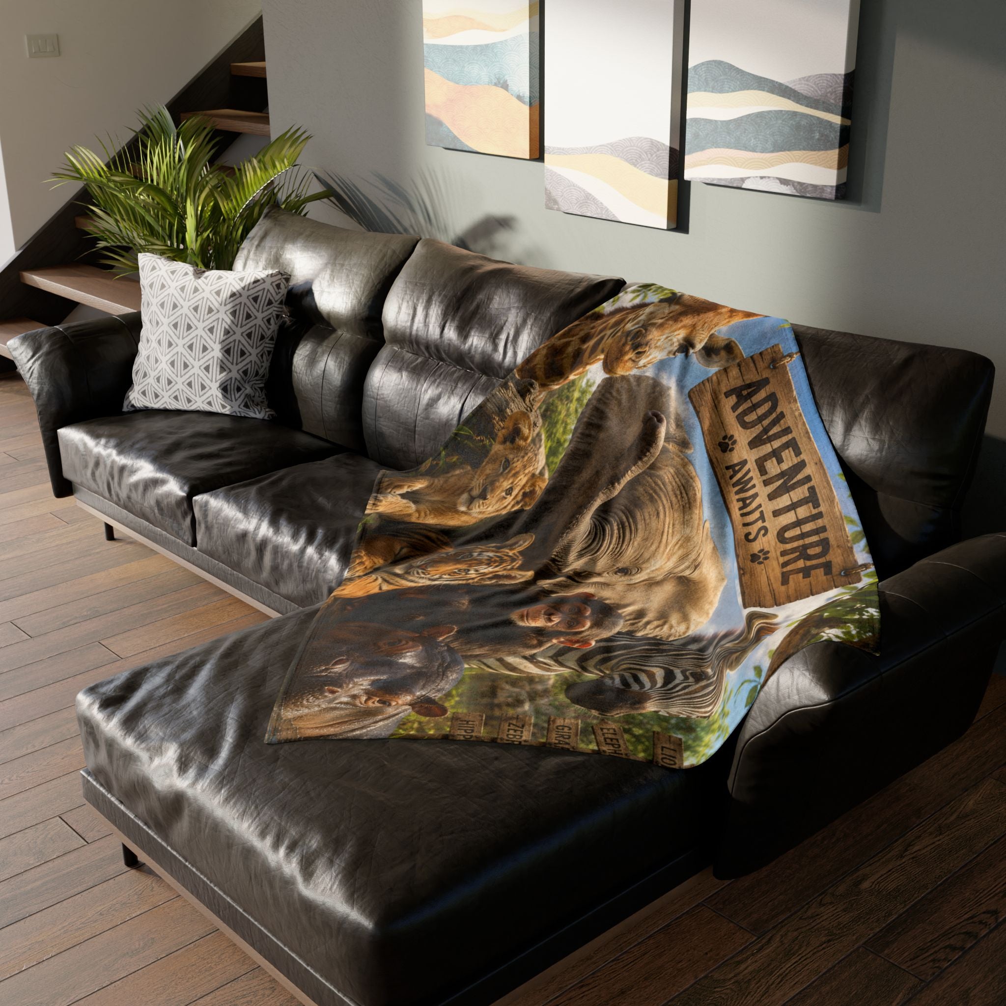 Adventure Awaits Animal Safari Blanket