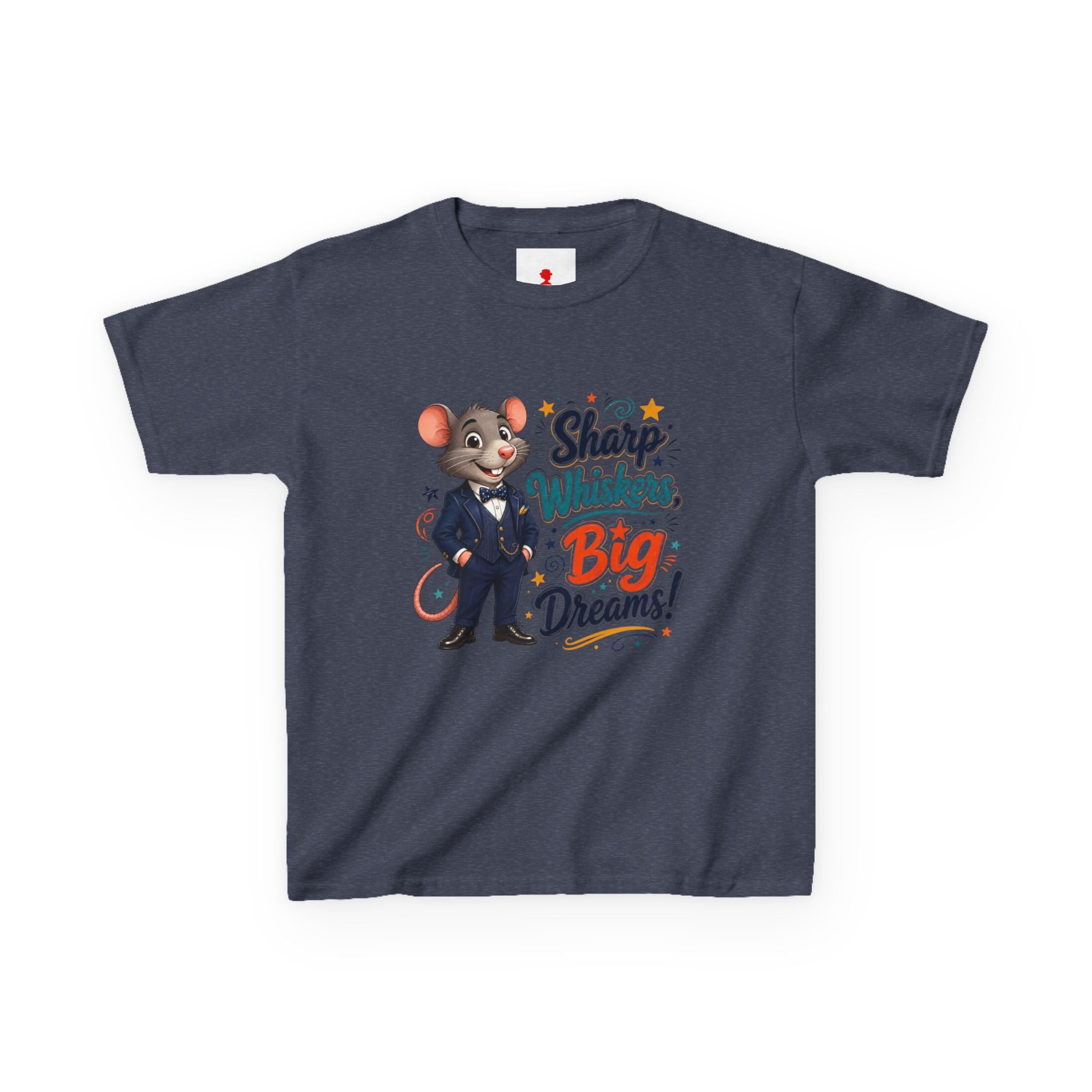 Kids Tee — "Sharp Whiskers, Big Dreams" Mouse Graphic