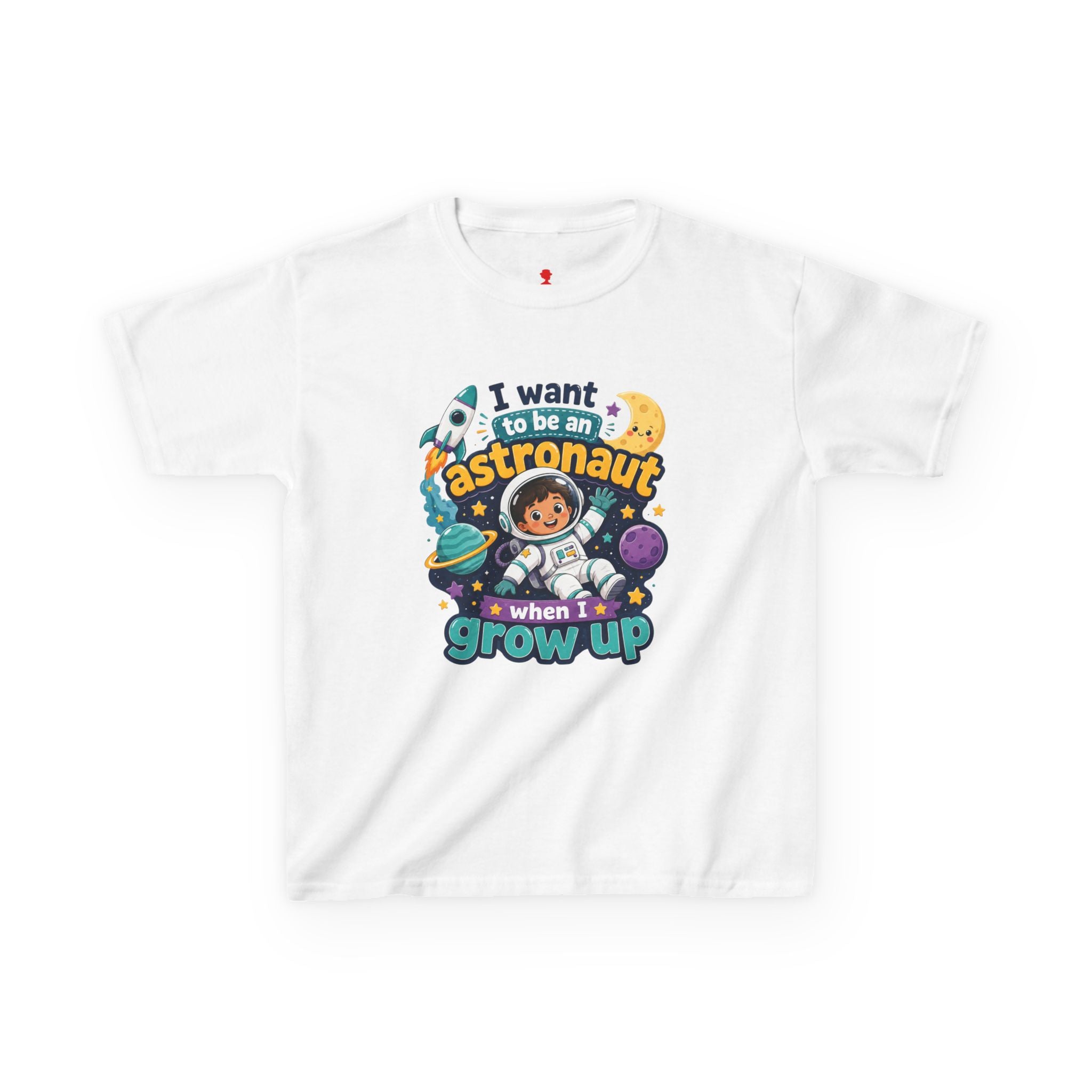 Kids Astronaut T-Shirt — "I Want to Be an Astronaut When I Grow Up" Space Tee