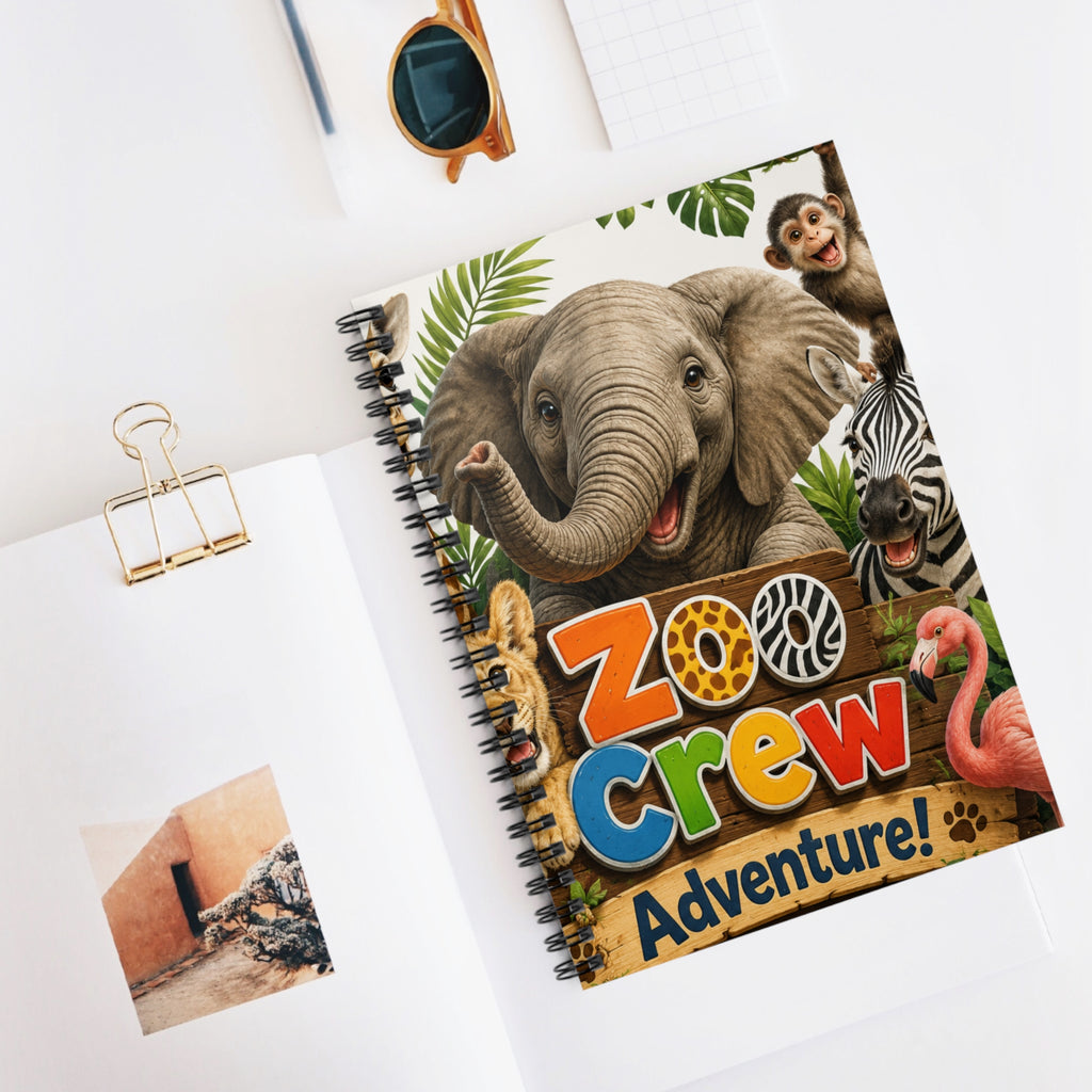 Zoo Crew Adventure Notebook — Kids Spiral Ruled Journal