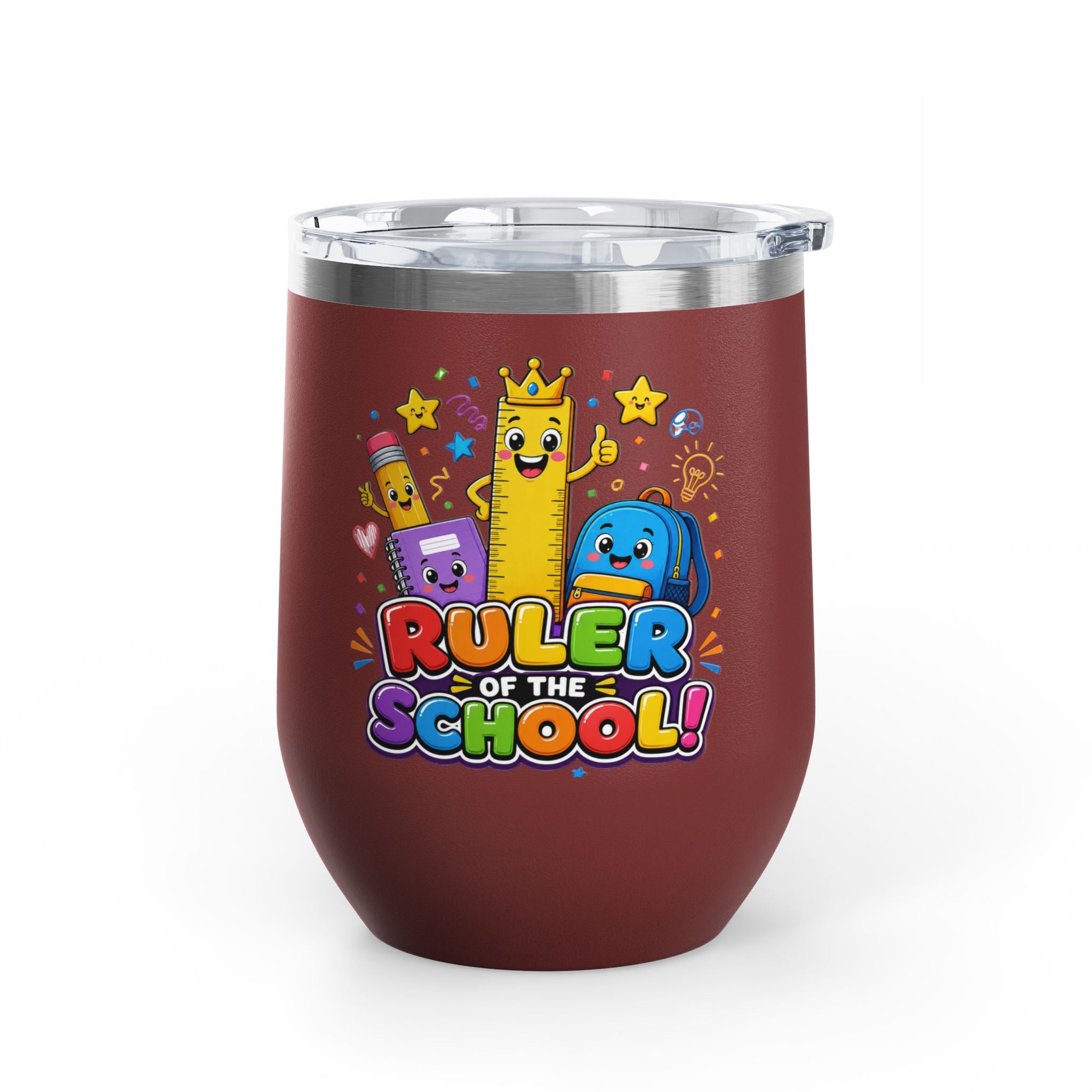 "Ruler of the School" Cute Teacher Gift, 12oz Insulated Cup