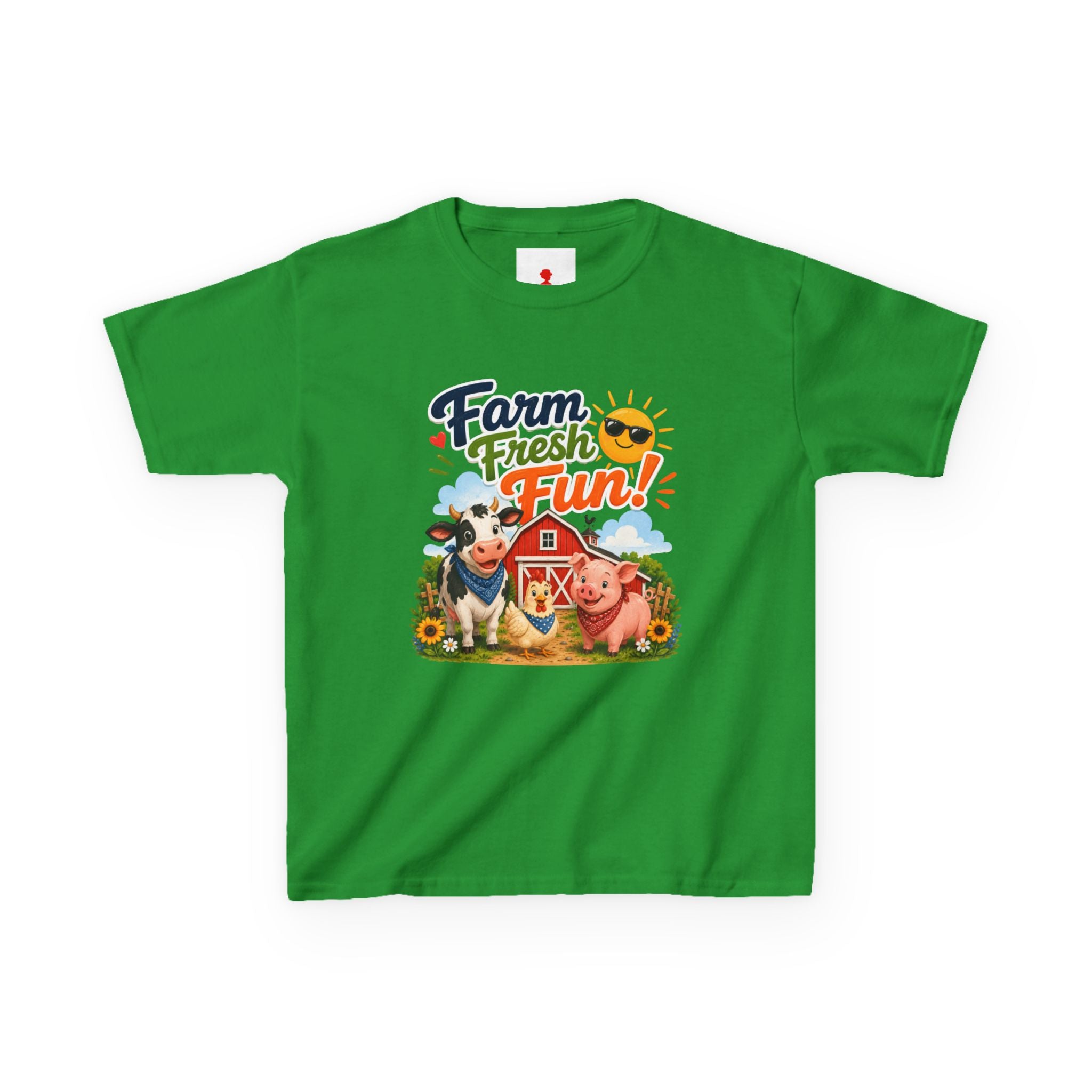 Kids Farm T-Shirt — "Farm Fresh Fun!" Cute Cow & Pig Toddler Tee