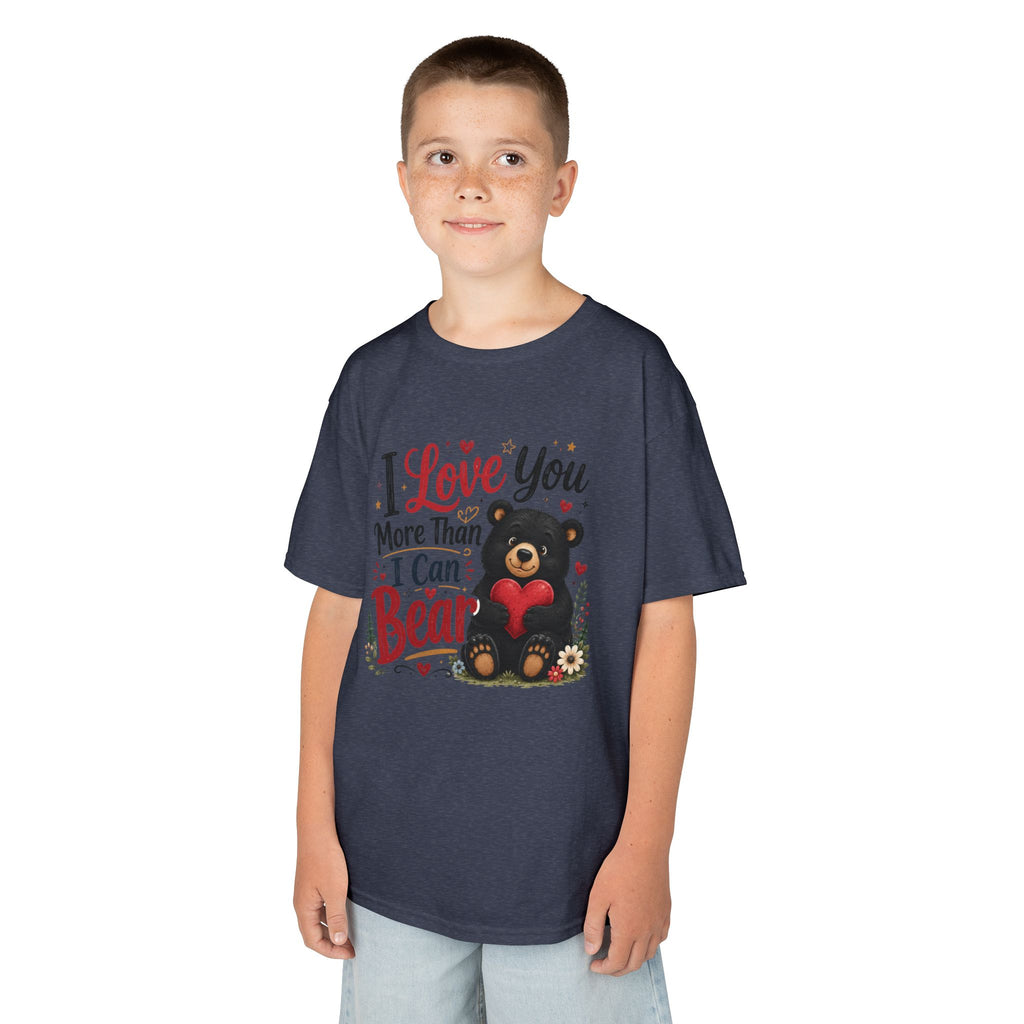 Kids T-Shirt - "I Love You More Than I Can Bear" Cute Bear Valentine Tee
