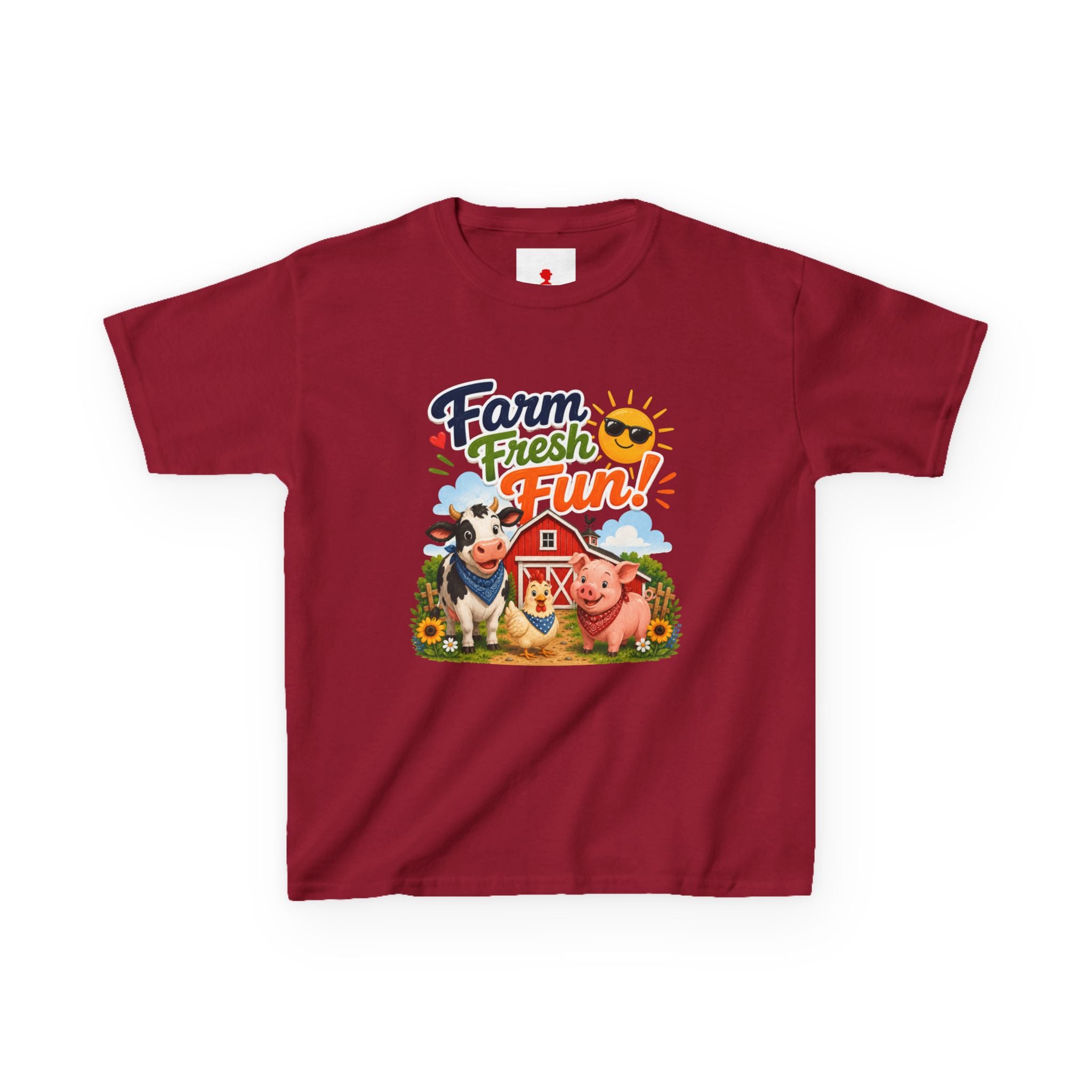 Kids Farm T-Shirt — "Farm Fresh Fun!" Cute Cow & Pig Toddler Tee