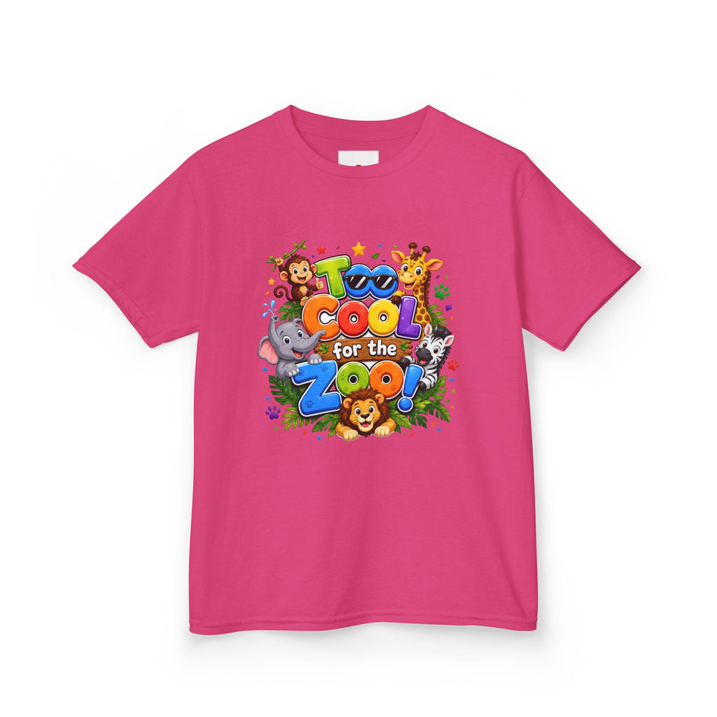 Kids Tee — "Too Cool for the Zoo" Colorful Animal Graphic