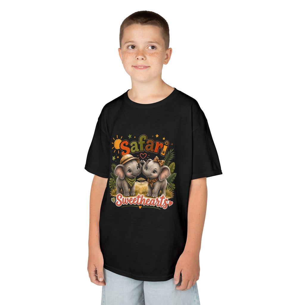 Kids Safari Sweethearts Tee — Cute Elephant Jungle Graphic T-Shirt