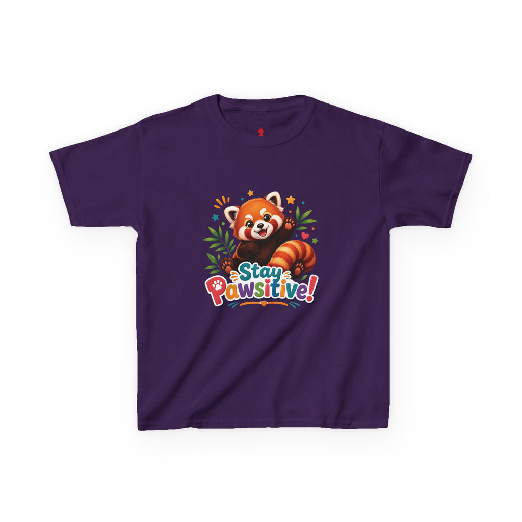 Stay Pawsitive Red Panda Kids Tee | Cute Animal Positive Message