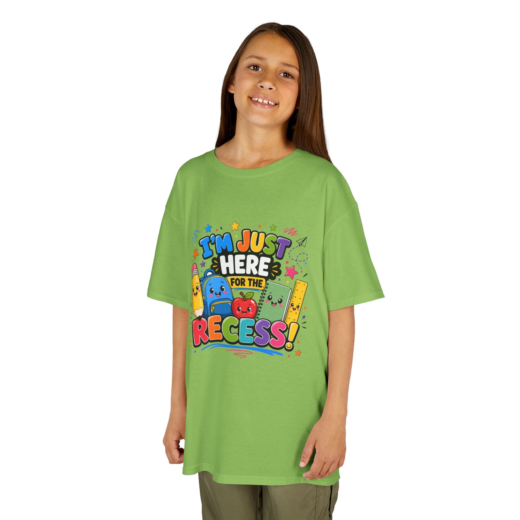 I'm Just Here for Recess Kids T-Shirt | Playful School Graphic Tee