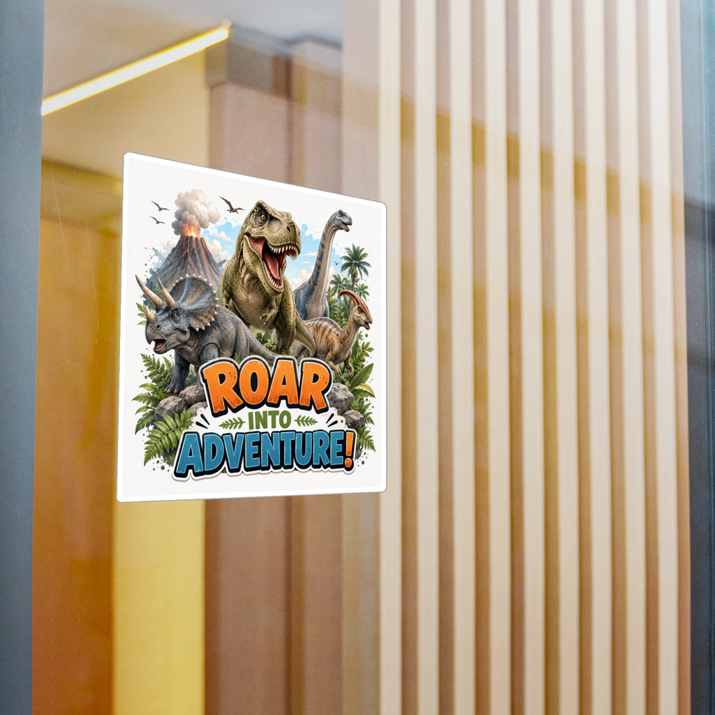 Roar Into Adventure! Dinosaur Kiss-Cut Vinyl Sticker