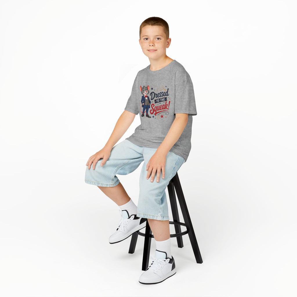 Kids Tee — "Dressed to the Squeak" Cartoon Mouse Graphic