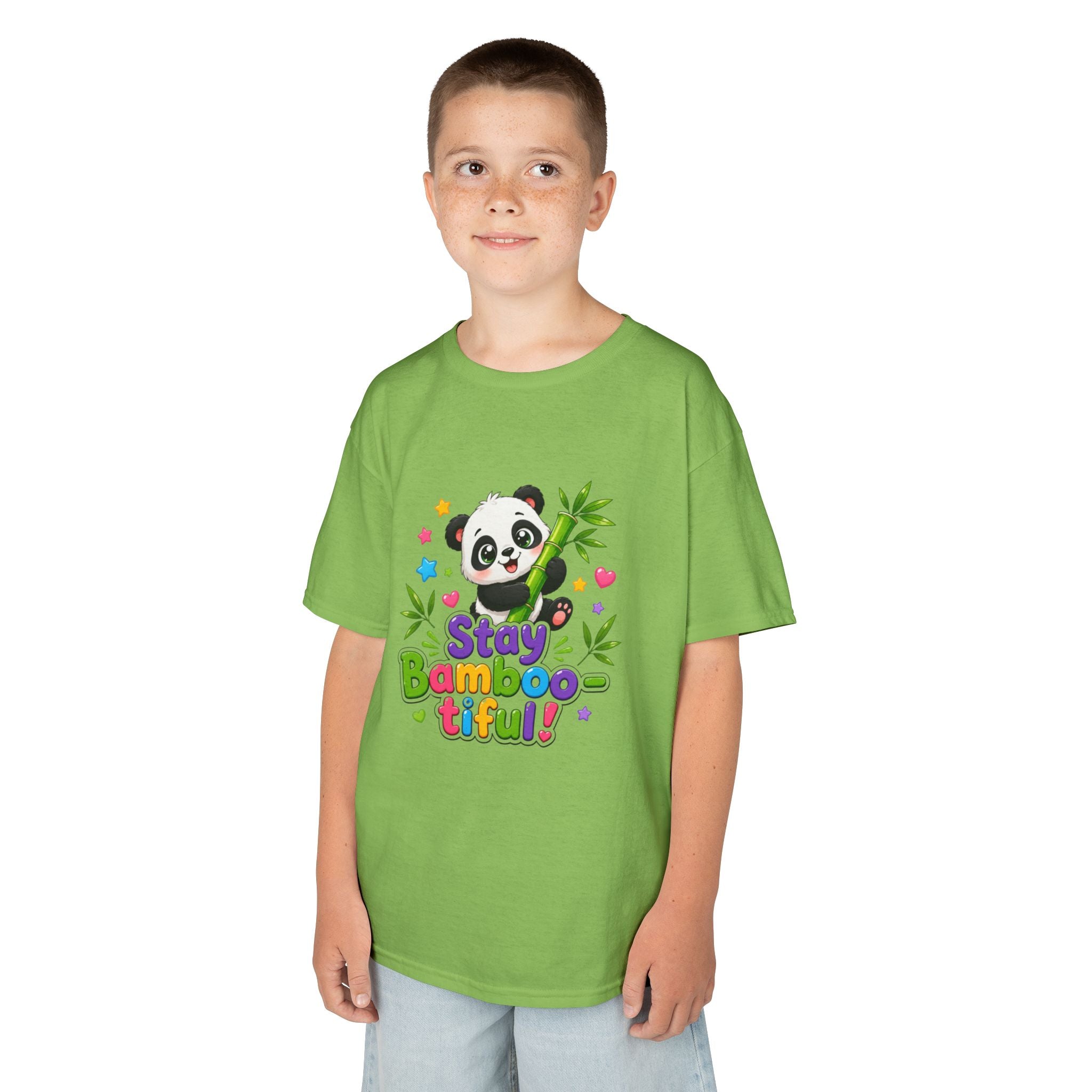 Kids Panda 'Stay Bambootiful!' T-Shirt — Cute Bamboo Forest Tee for Boys & Girls