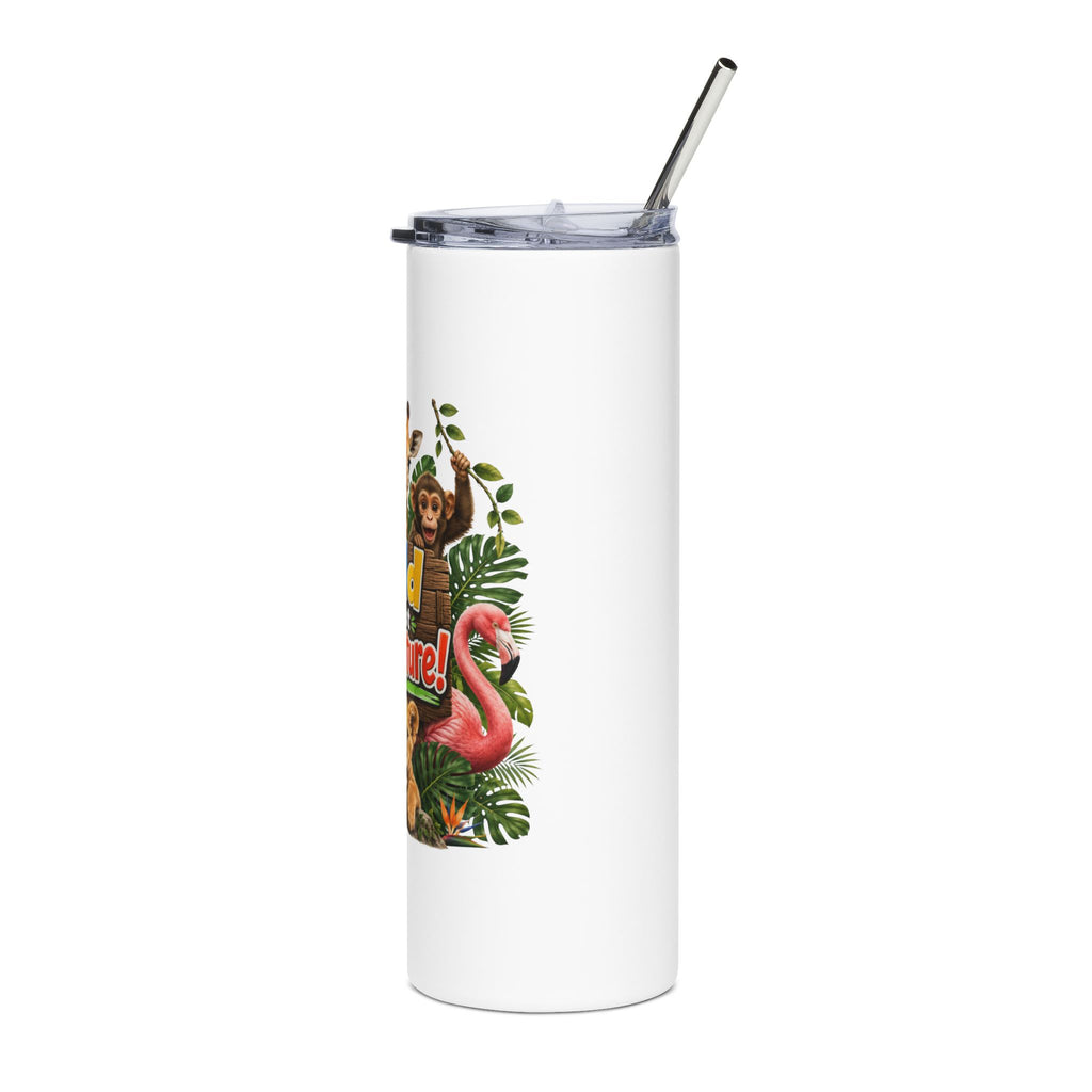 Tumbler - "Wild About Adventure" Safari Animal 20oz Stainless Steel Travel Cup