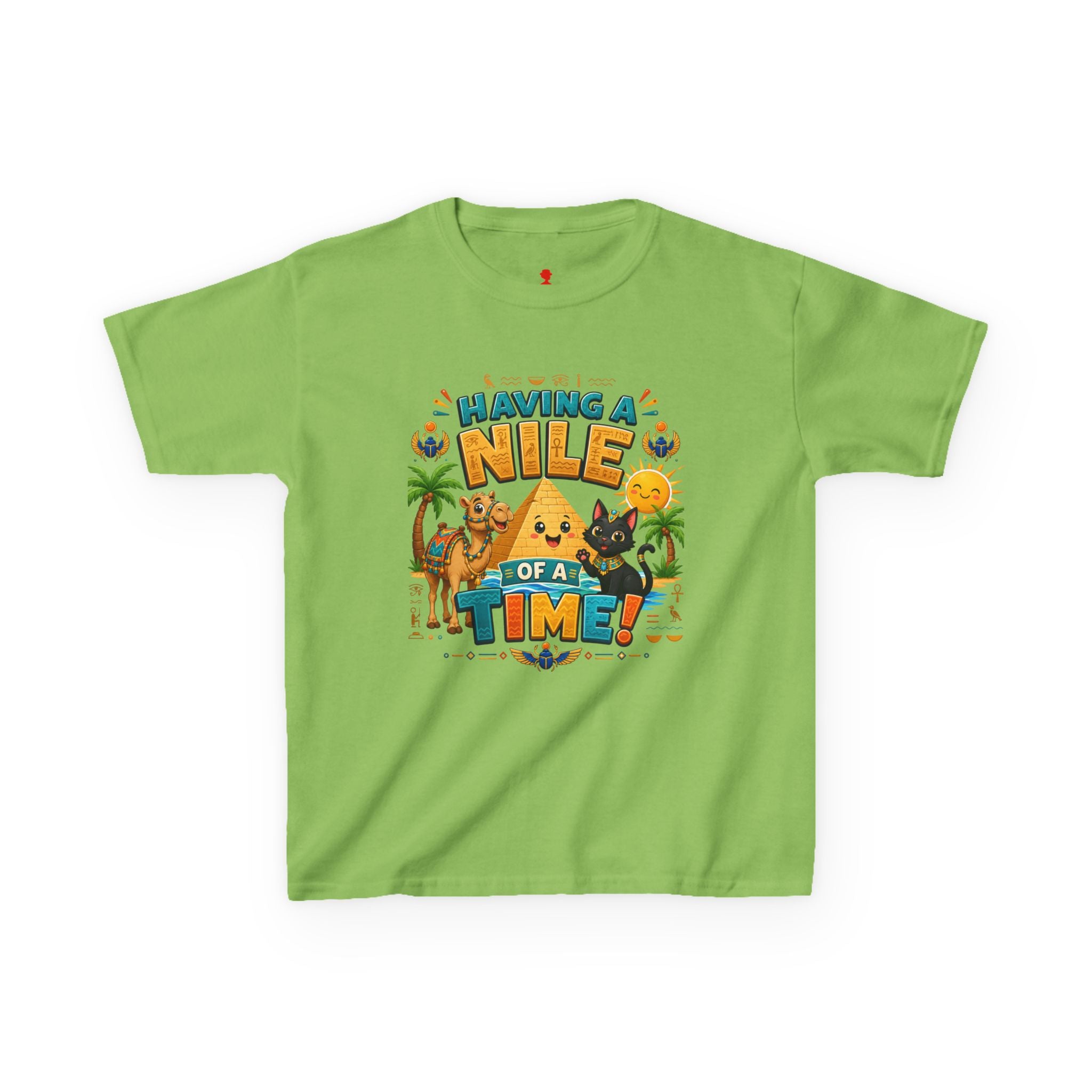 Having a Nile of a Time Kids Tee | Camel Pyramid Desert Cartoon