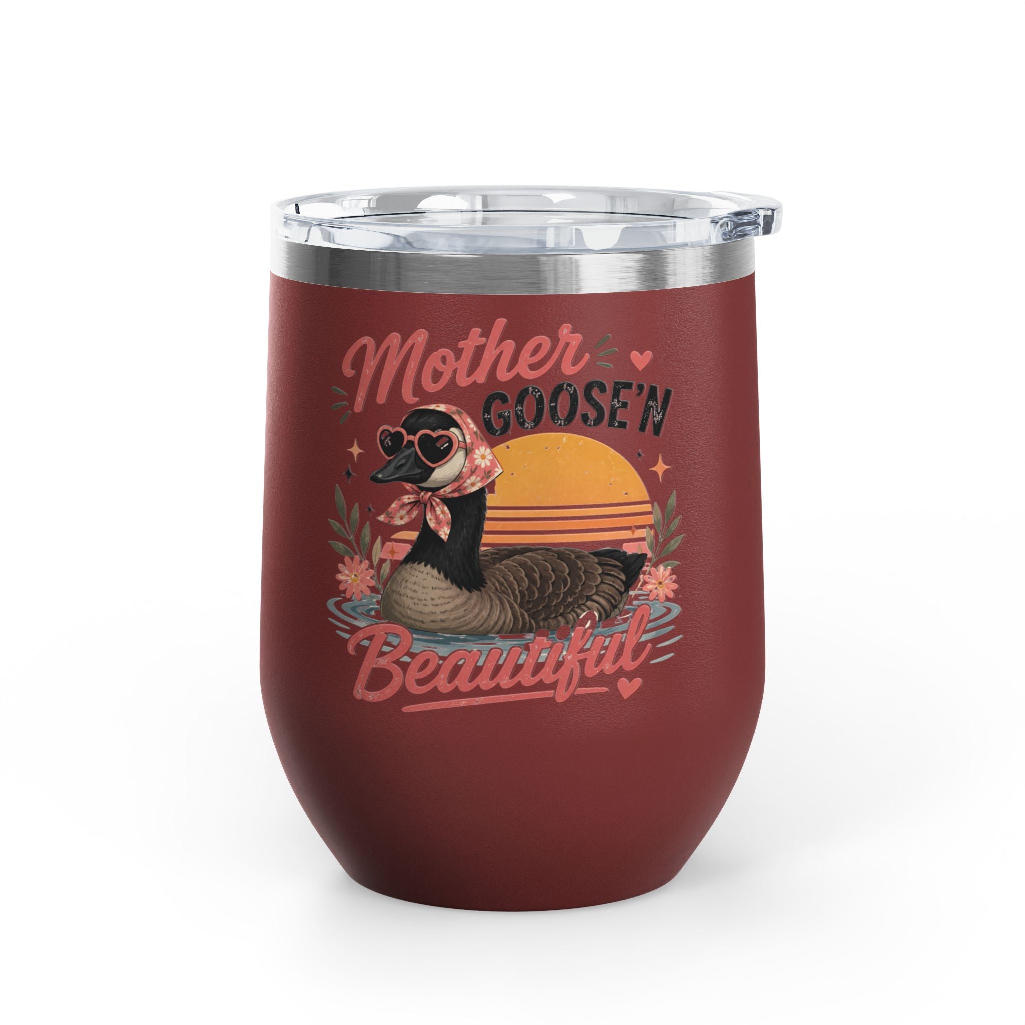 "Mother Goose'n Beautiful" Floral Canada Goose Tumbler, 12oz