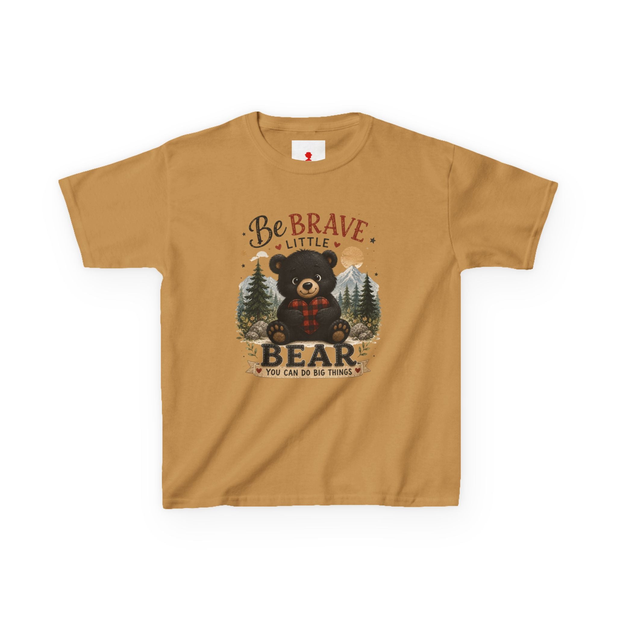 Kids T‑Shirt — "Be Brave Little Bear" Cute Woodland Bear Tee for Children, Inspirational Adventure Gift