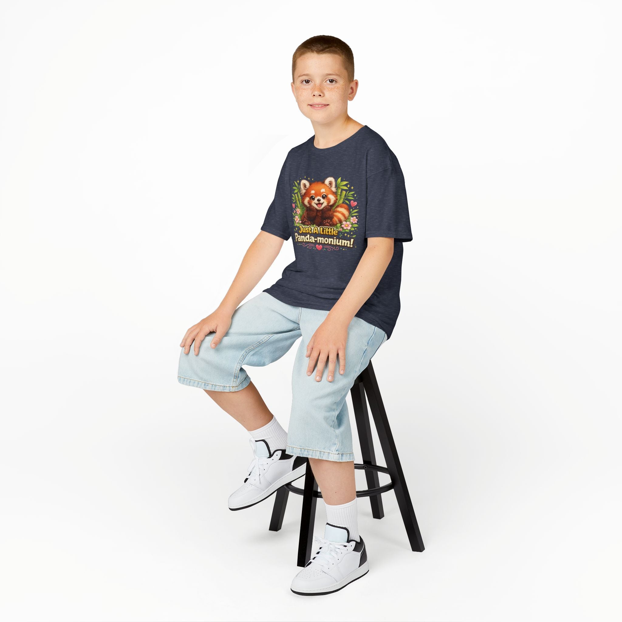 Red Panda Illustration Kids T-Shirt | "Just A Little Panda-monium"
