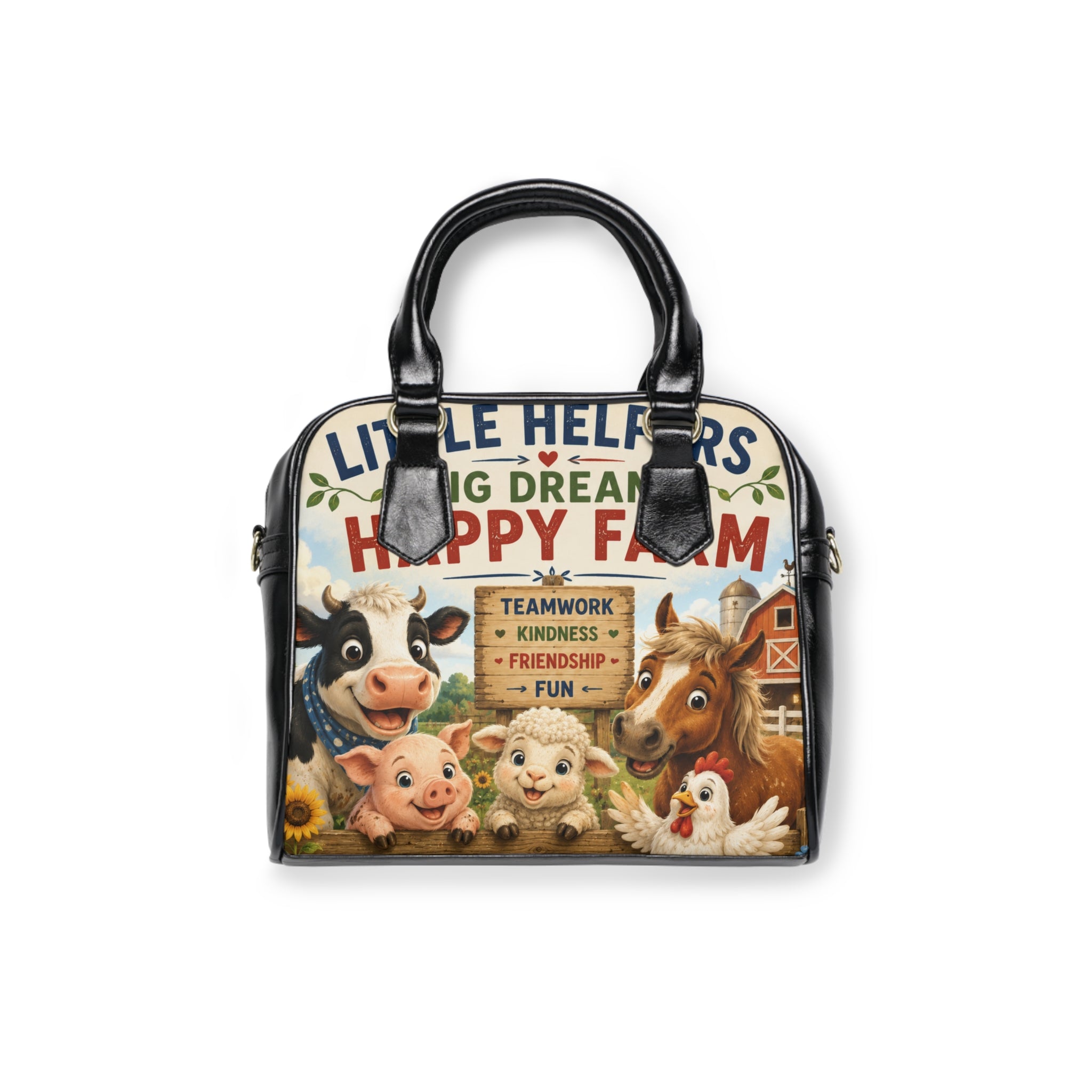 Happy Farm Little Helpers Shoulder Handbag — Cute Animal Farmhouse Purse