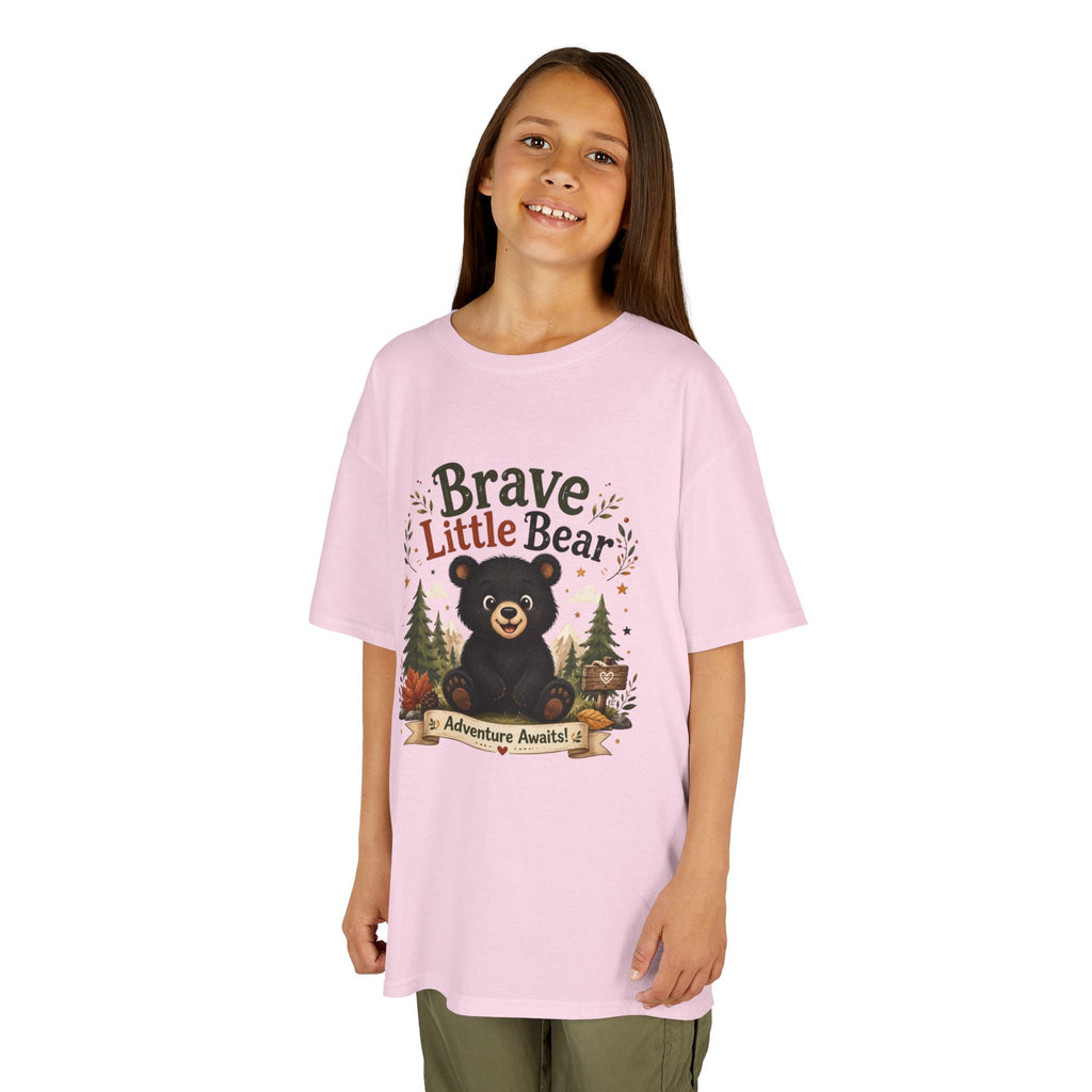 Kids Tee — "Brave Little Bear" Adventure Graphic Shirt