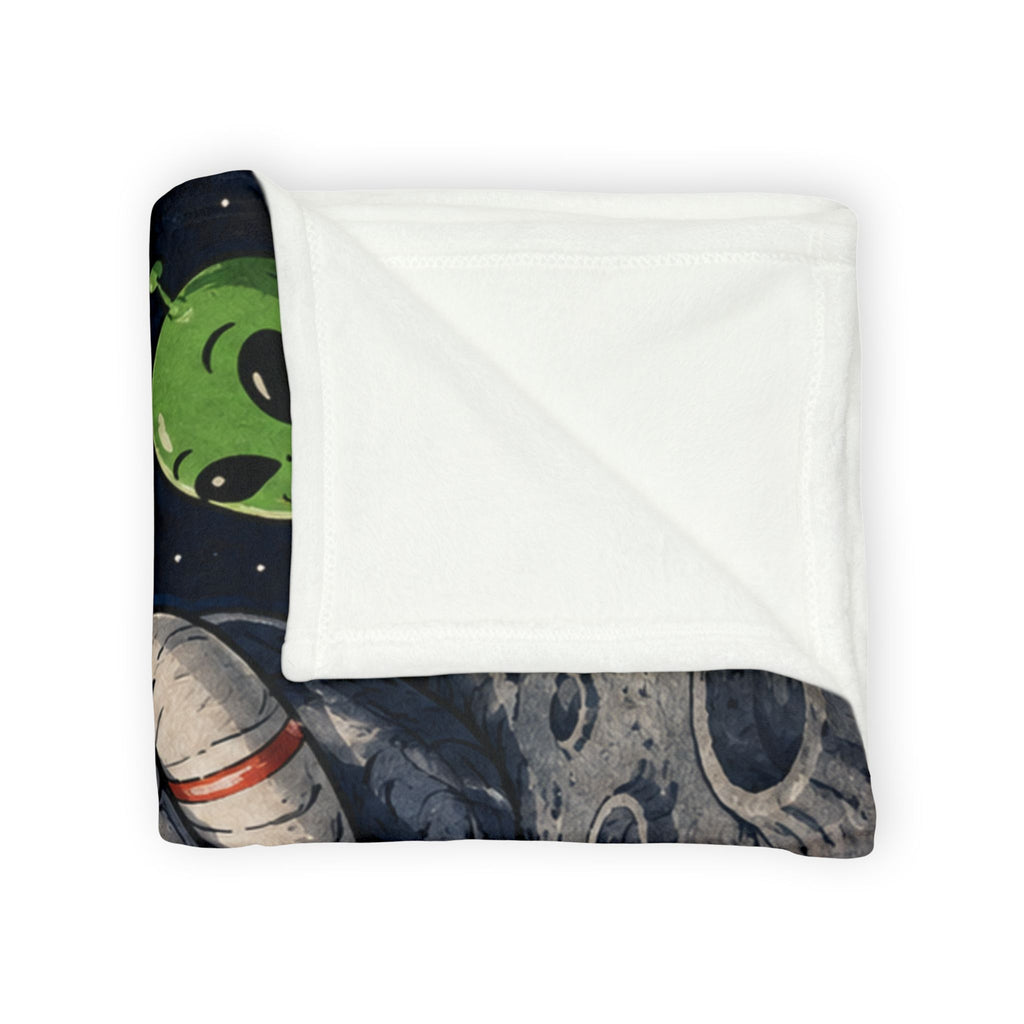 Astronaut & Alien Space Joke Blanket — "I Told My Space Joke... No Response" Cozy Throw