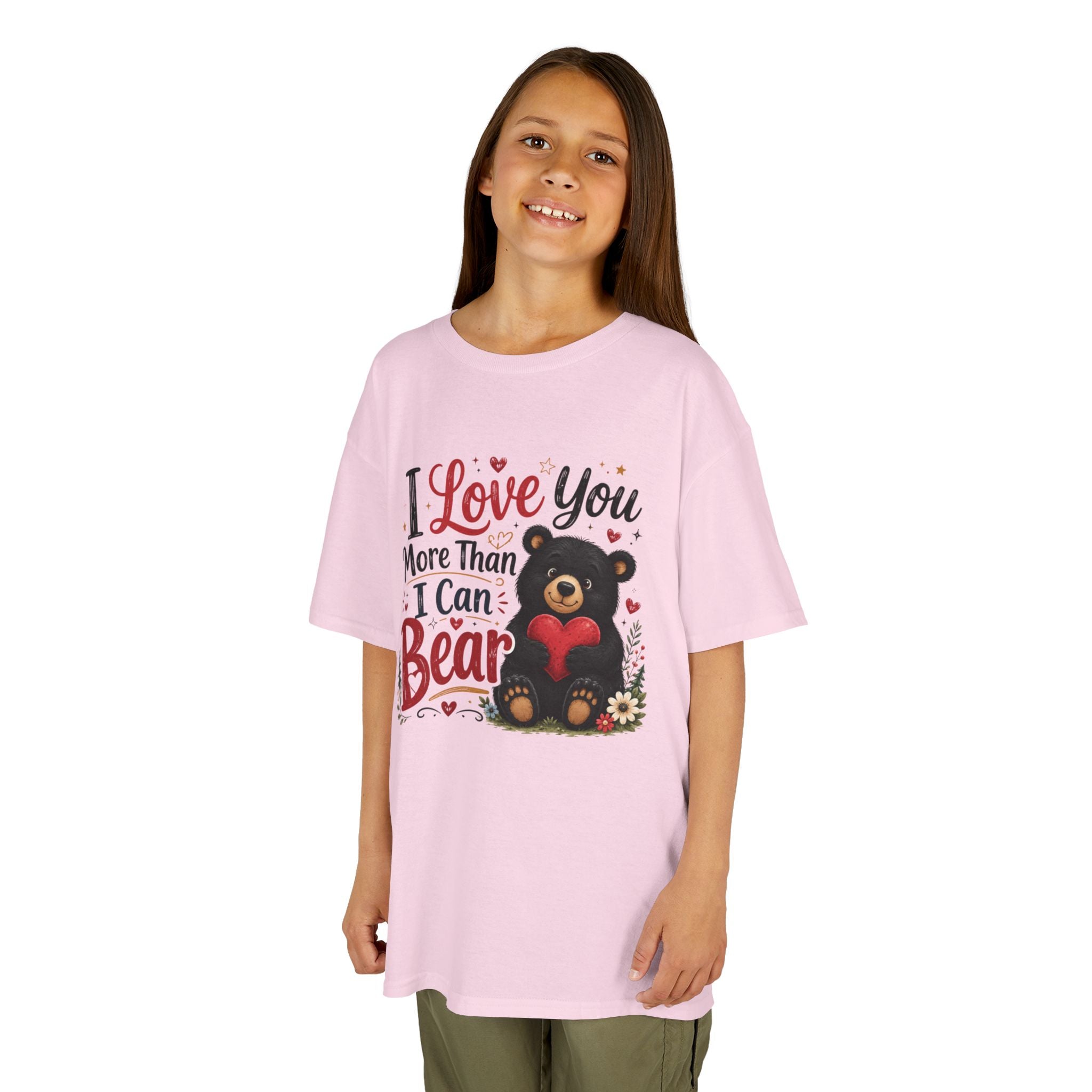 Kids T-Shirt - "I Love You More Than I Can Bear" Cute Bear Valentine Tee