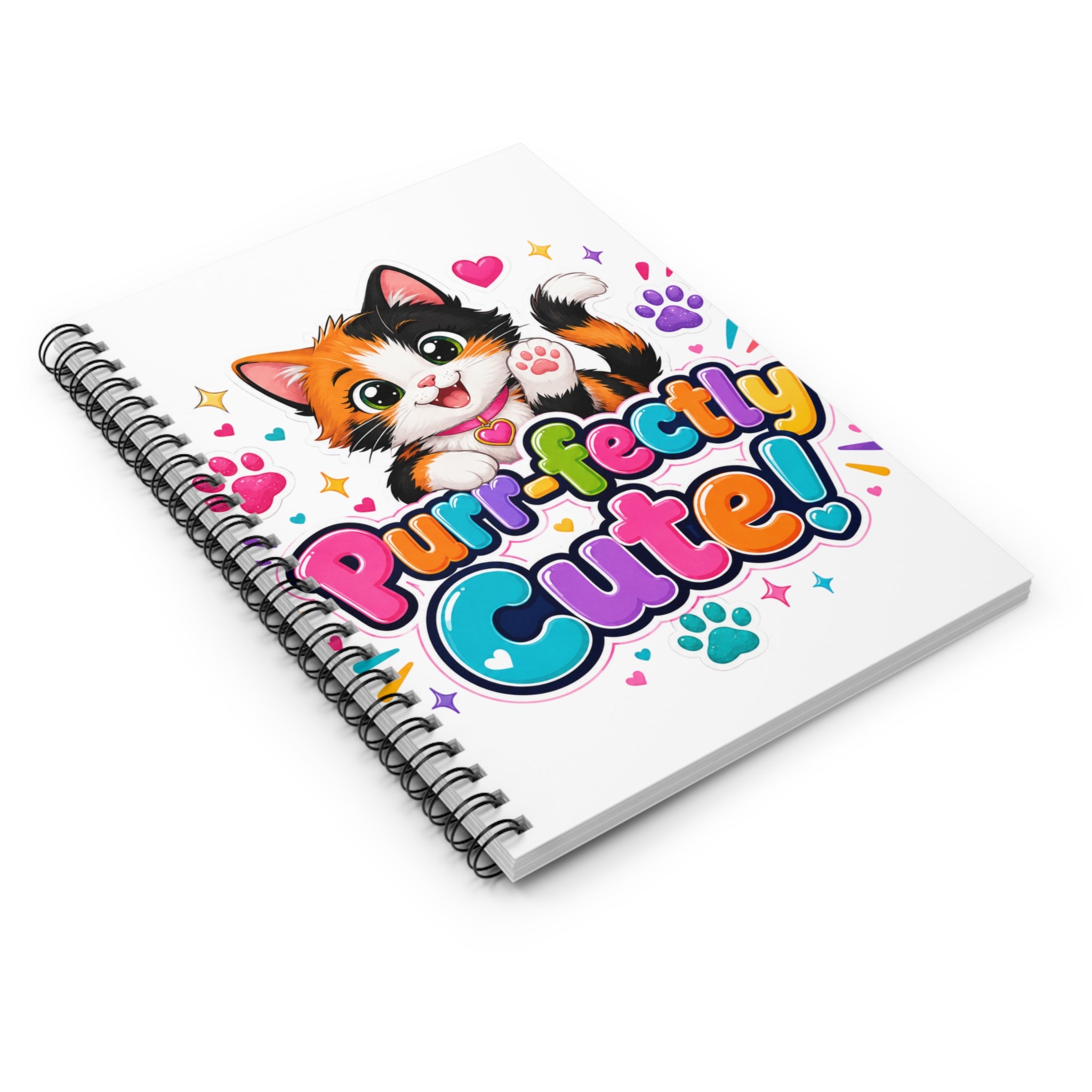 Purr-fectly Cute! Cat Spiral Notebook — Ruled Journal for Kids & Cat Lovers