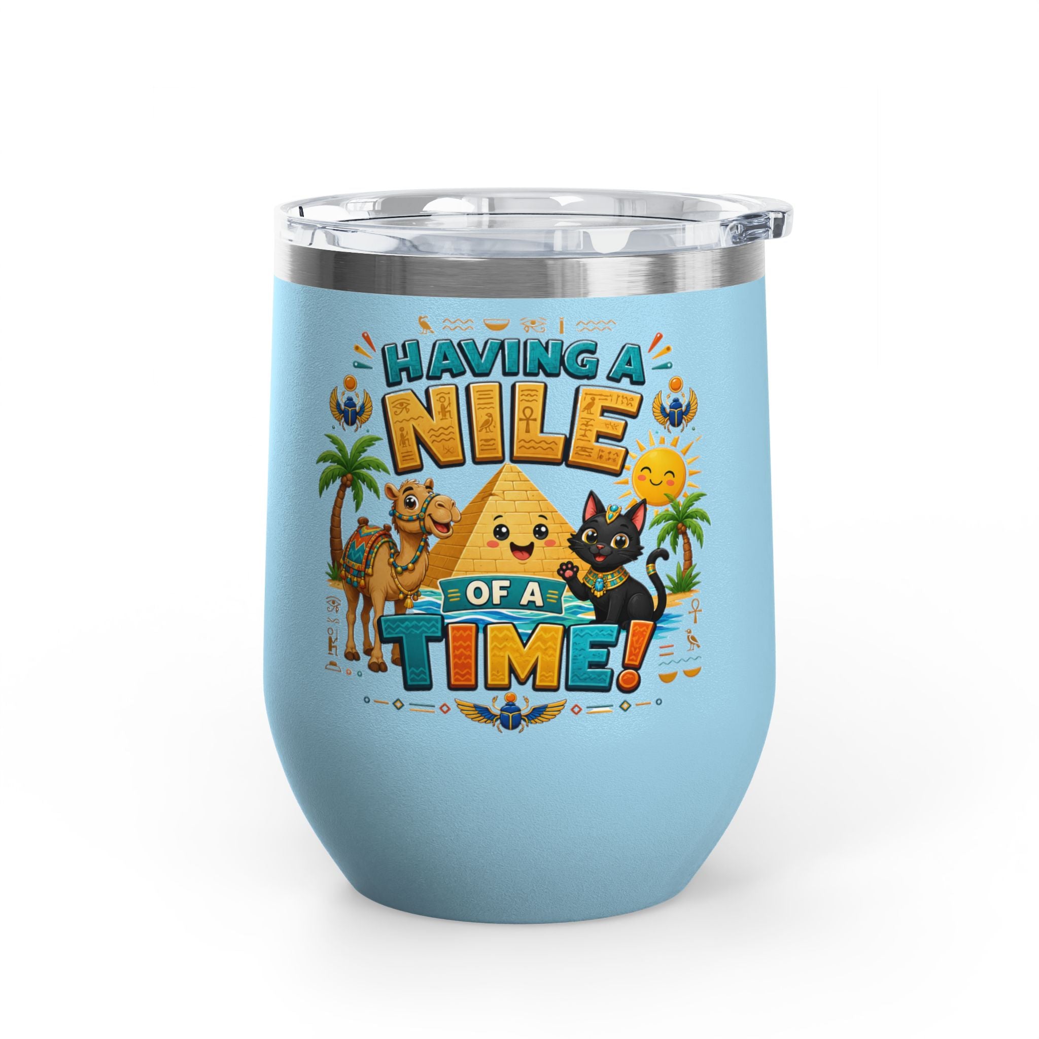 "Having a Nile of a Time" Cute Egyptian Pyramid Cat & Camel 12oz