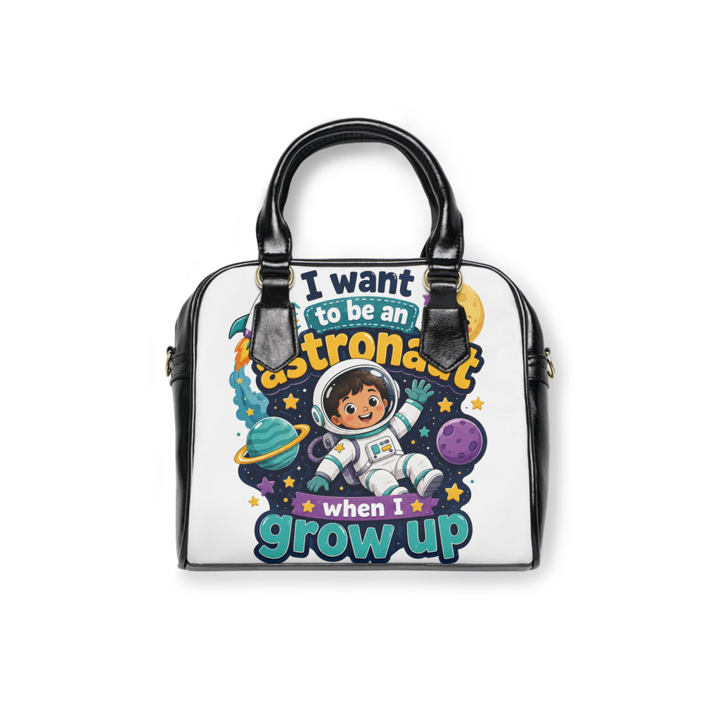 Shoulder Handbag — "I Want to Be an Astronaut When I Grow Up" Kids Space Tote