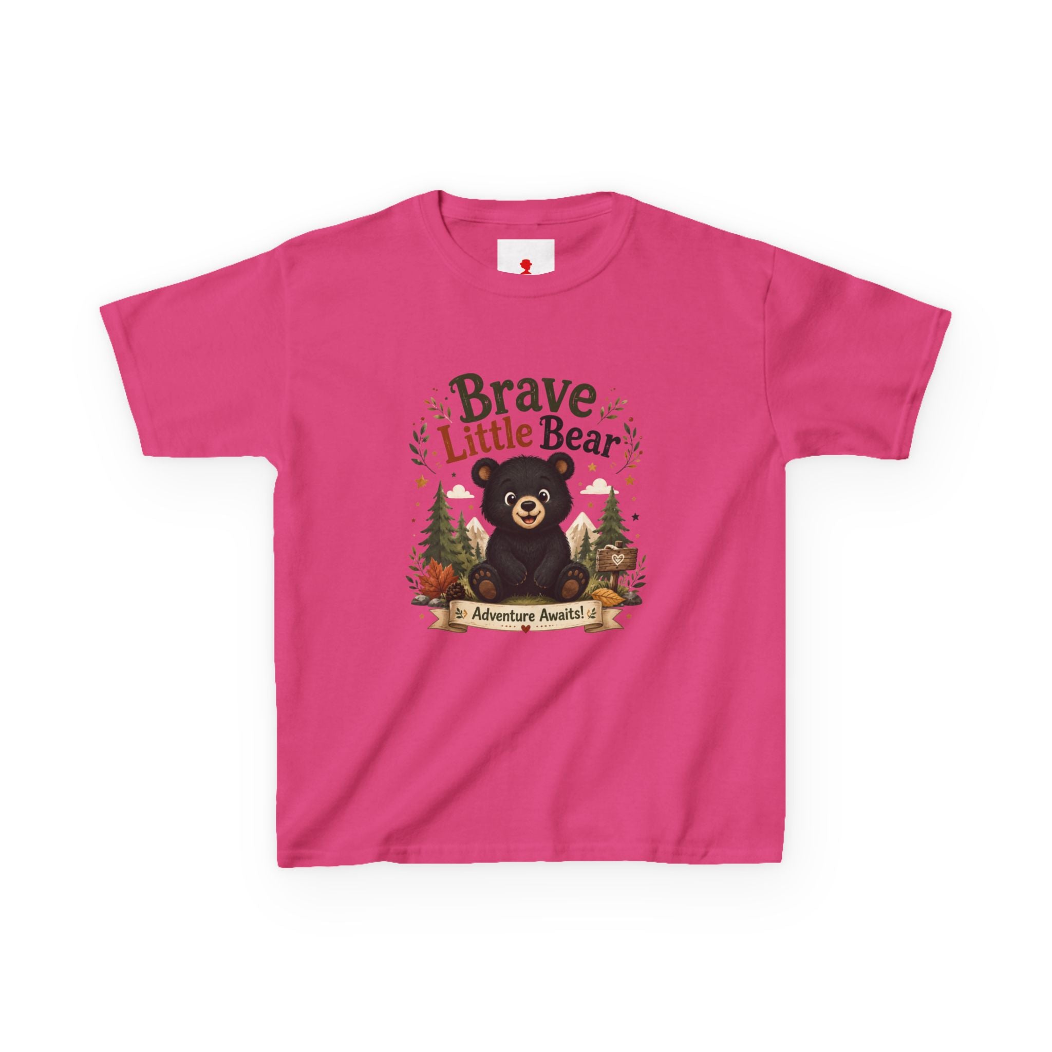 Kids Tee — "Brave Little Bear" Adventure Graphic Shirt